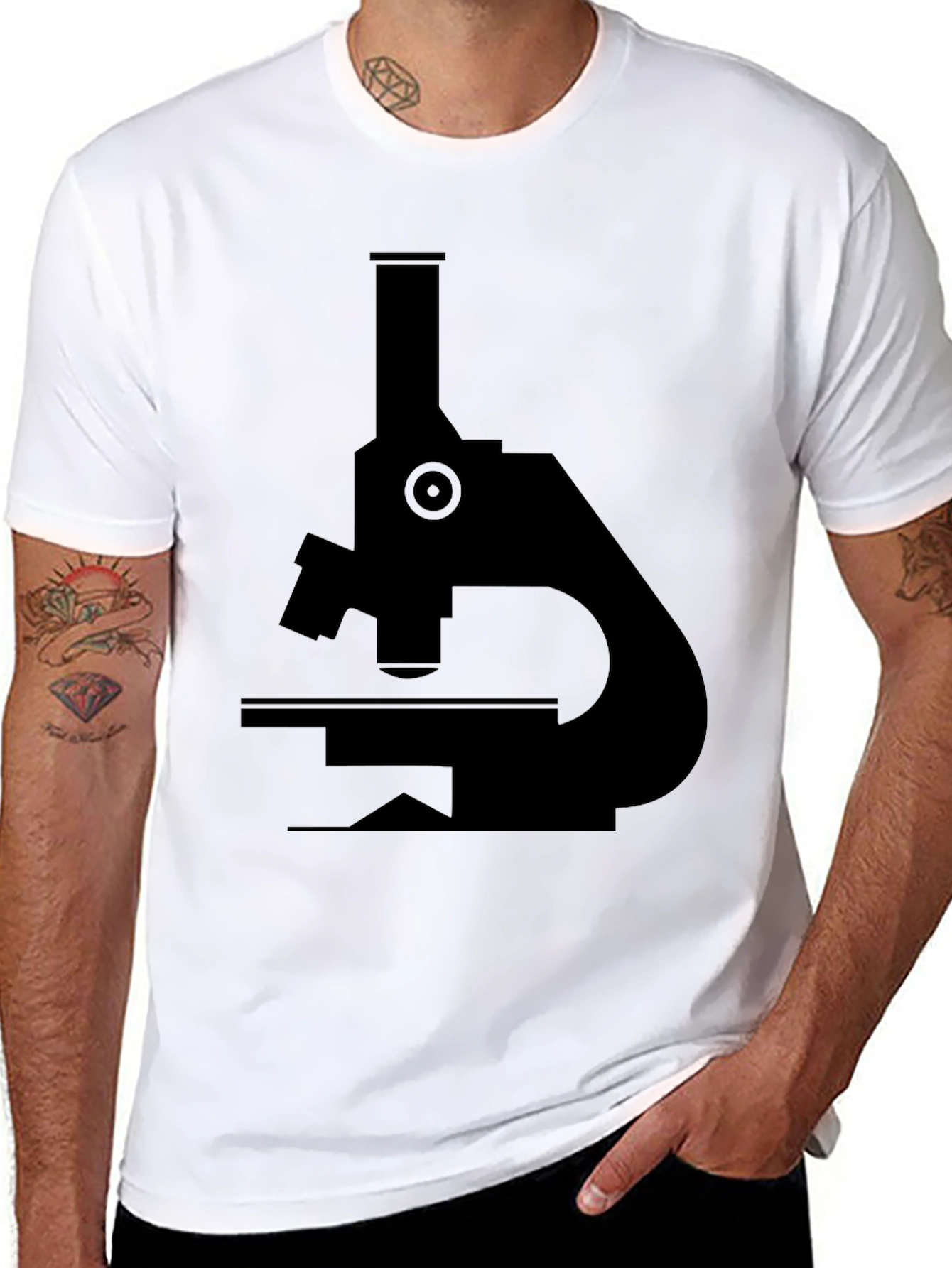 Black Microscope Graphic T-Shirt - Science Lover Tee