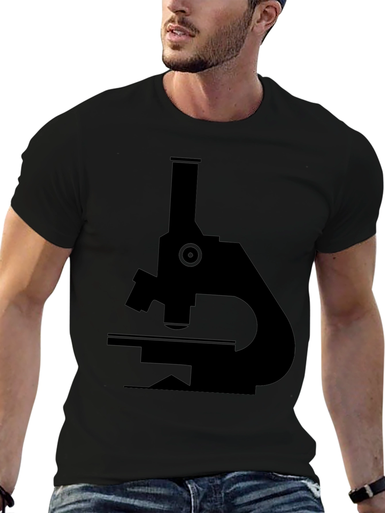 Black Microscope Graphic T-Shirt - Science Lover Tee