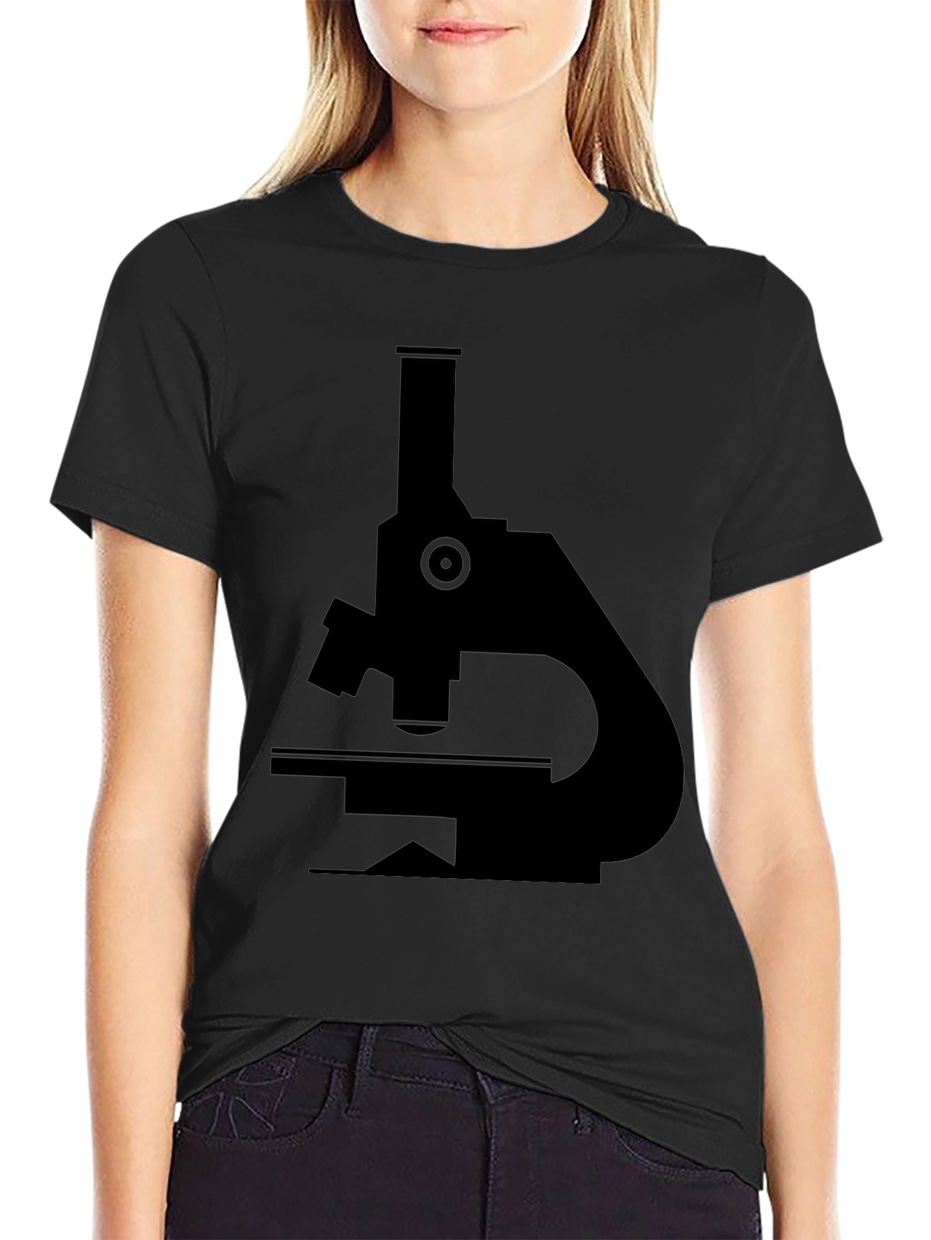 Black Microscope Graphic T-Shirt - Science Lover Tee