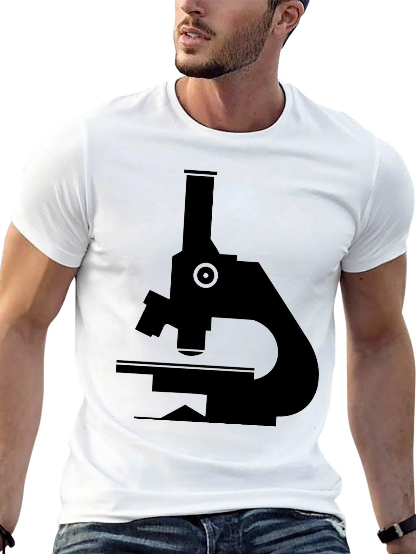 Black Microscope Graphic T-Shirt - Science Lover Tee