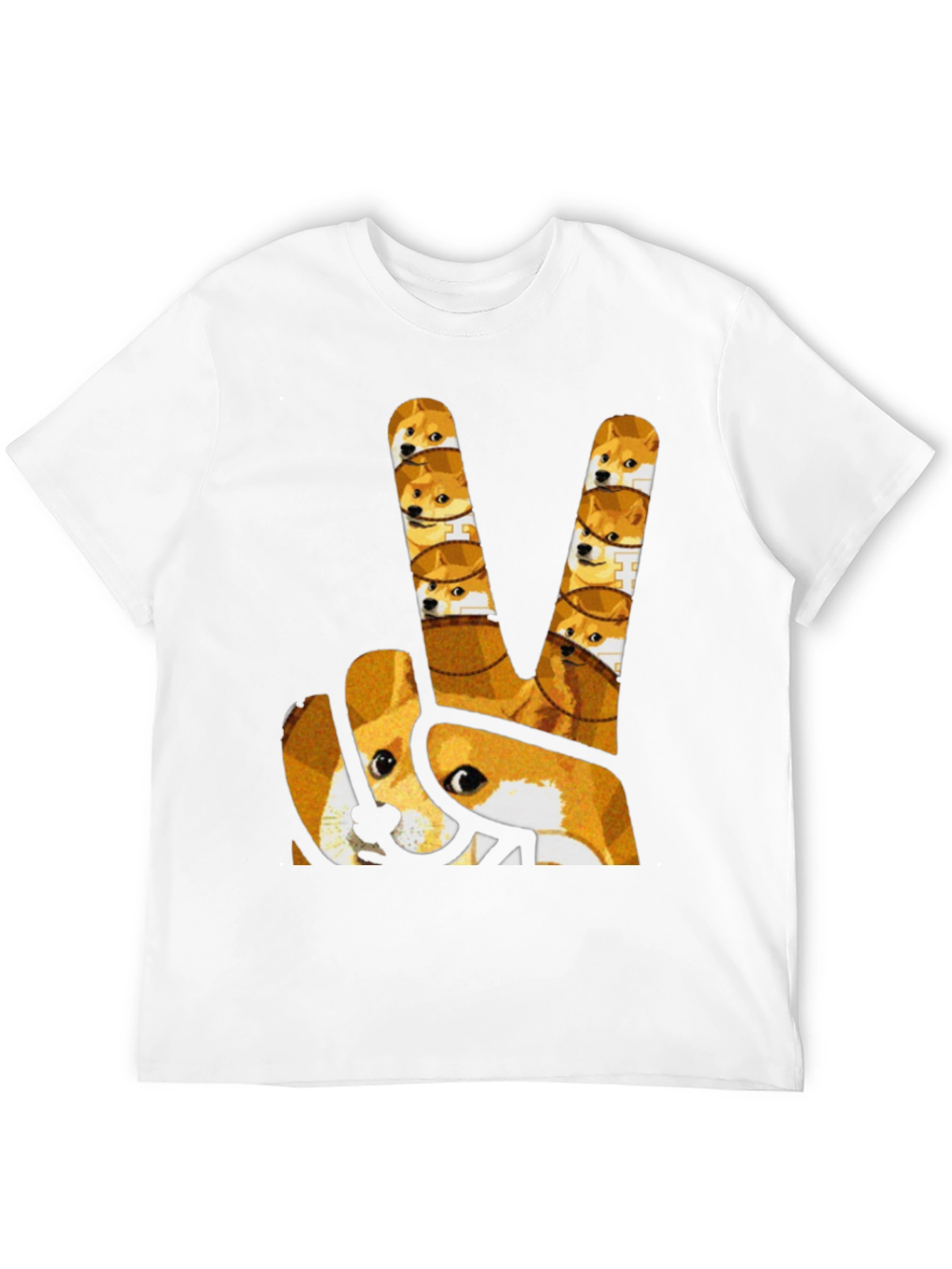 Doge Peace Sign Graphic Tee - Black