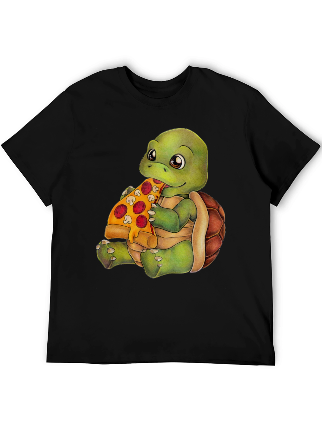 Turtle Eating Pizza Graphic T-Shirt