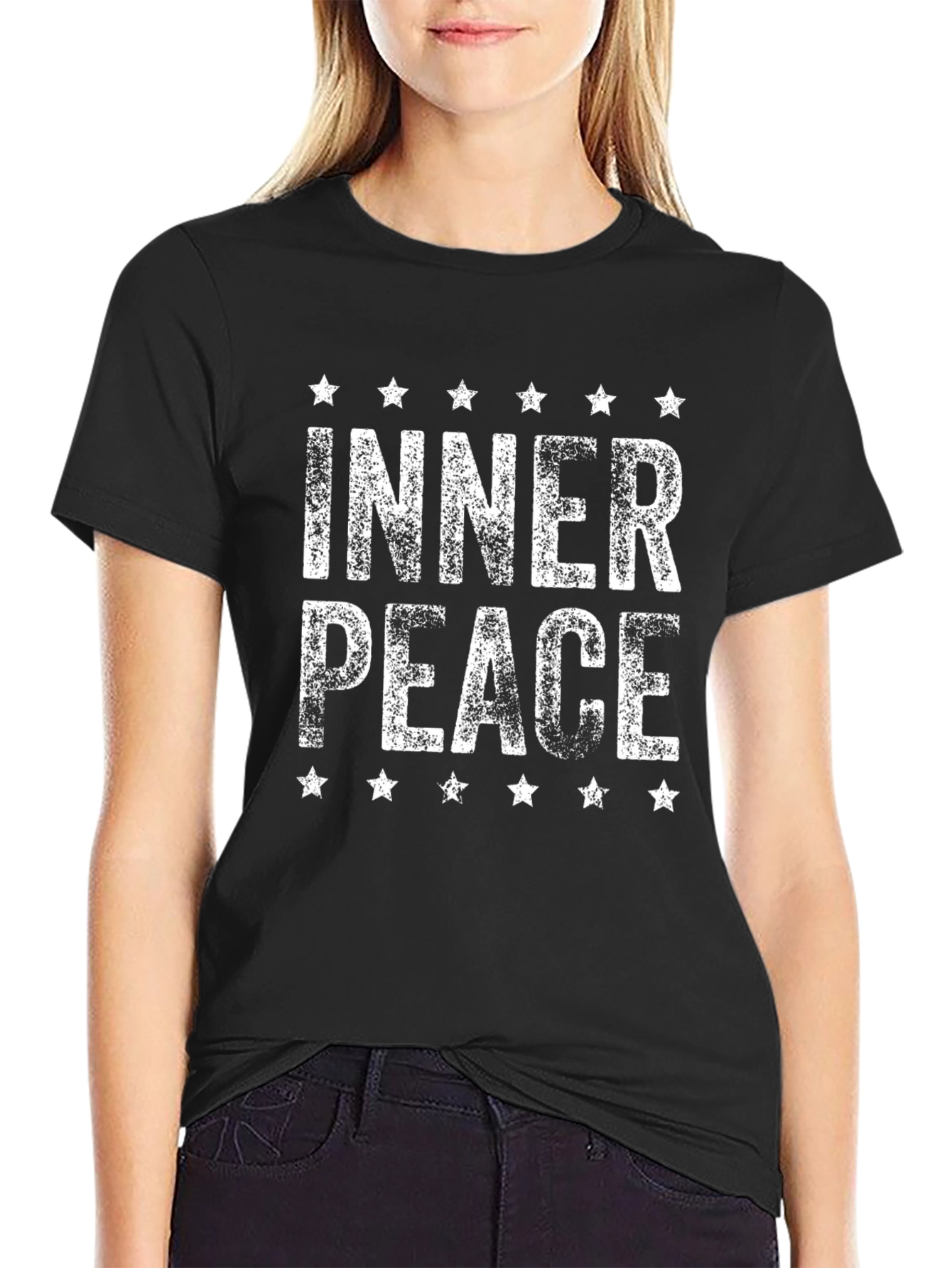Inner Peace Graphic Tee - Distressed Star Design