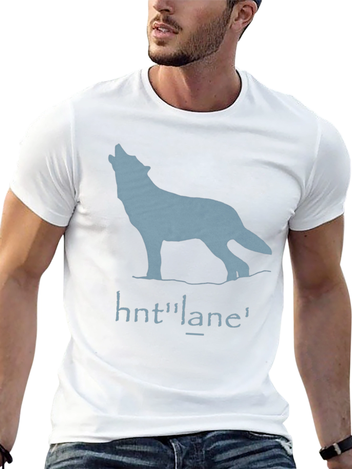 Wolf Graphic Print T-Shirt - Black