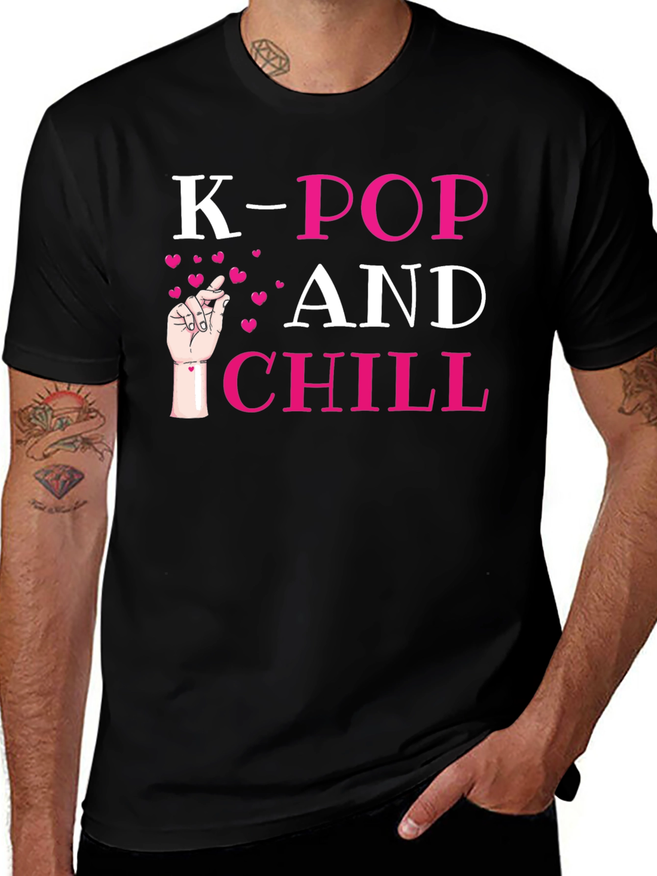 K-Pop and Chill Black T-Shirt