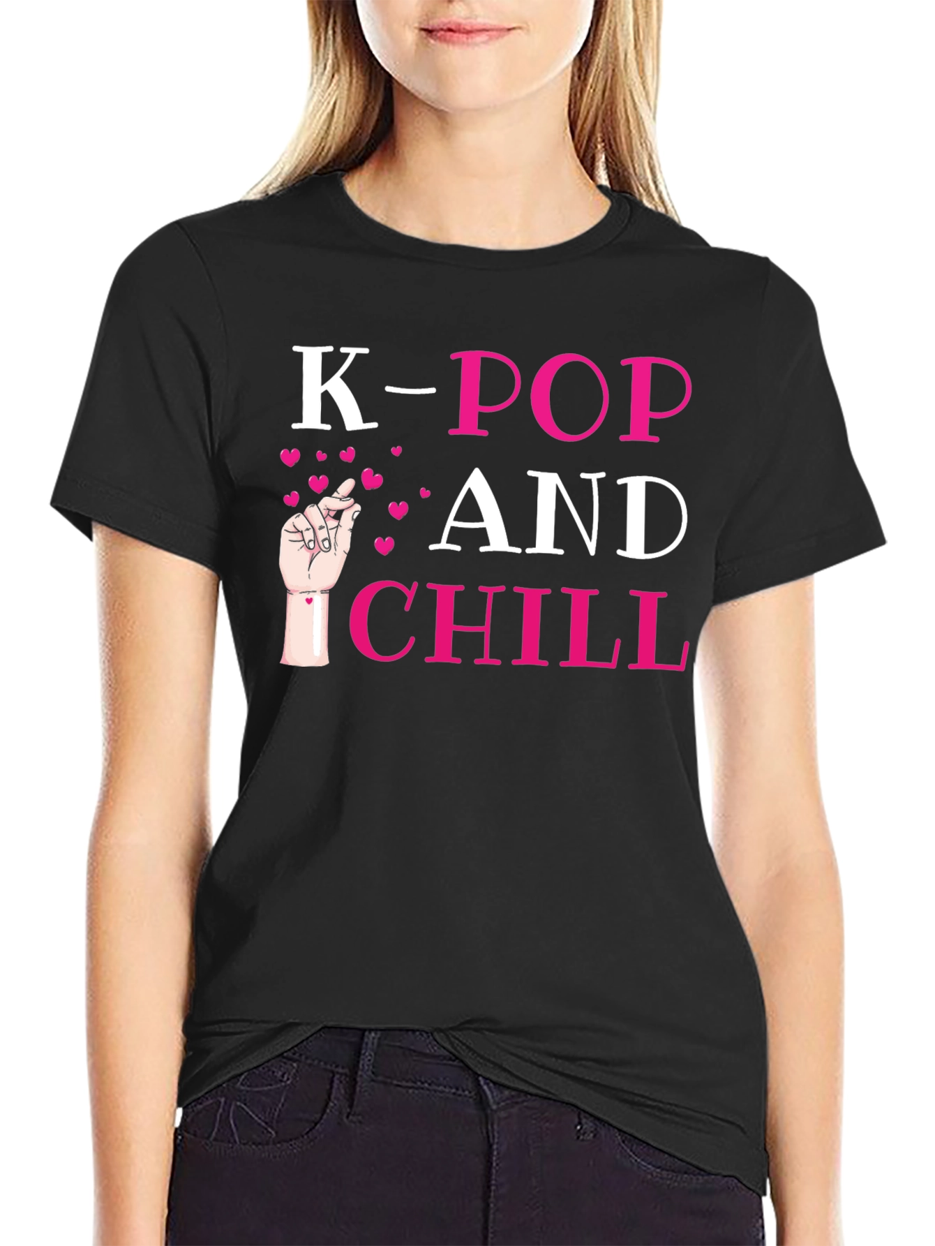 K-Pop and Chill Black T-Shirt