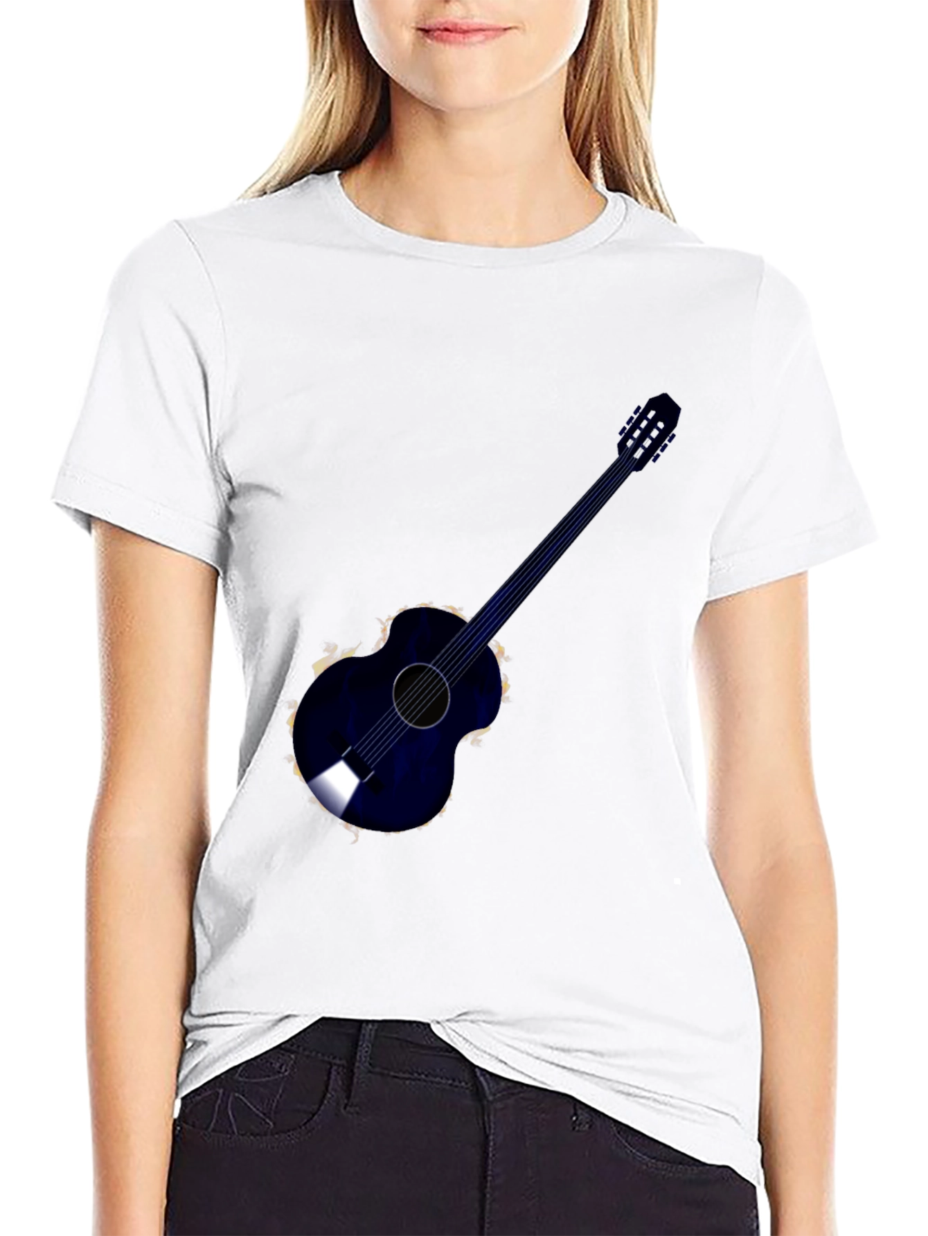 Acoustic Guitar Graphic Tee - Black