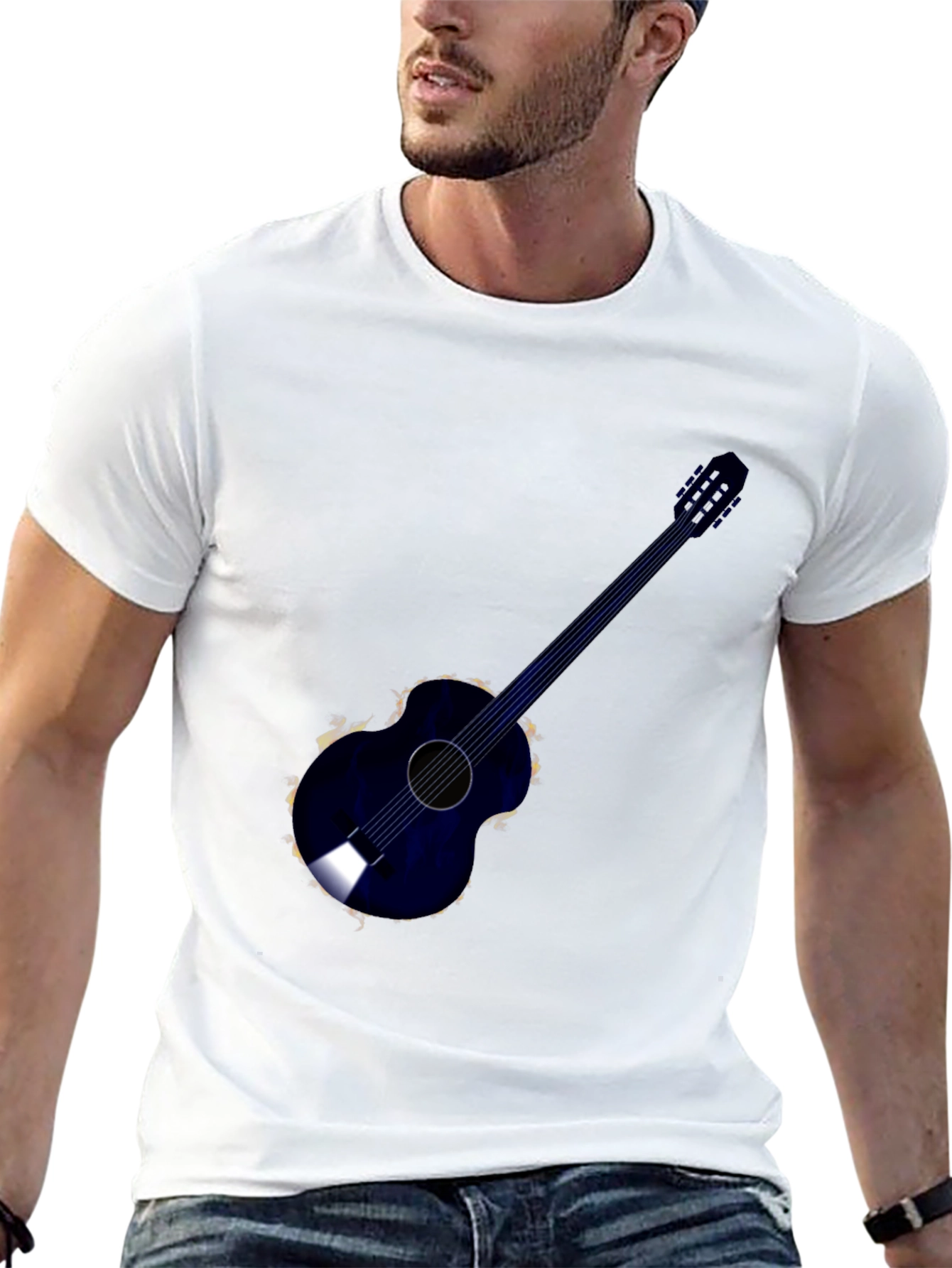 Acoustic Guitar Graphic Tee - Black
