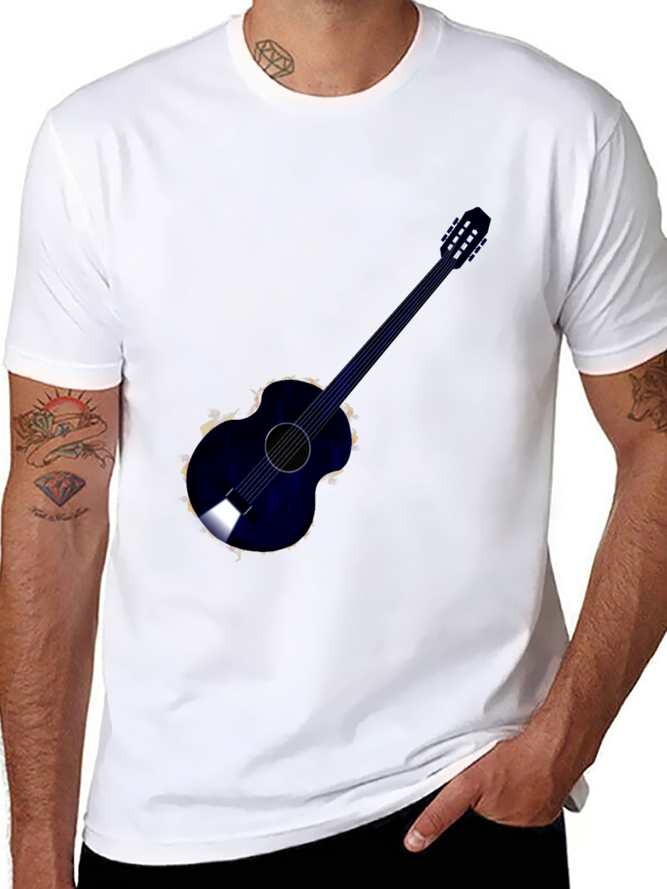 Acoustic Guitar Graphic Tee - Black