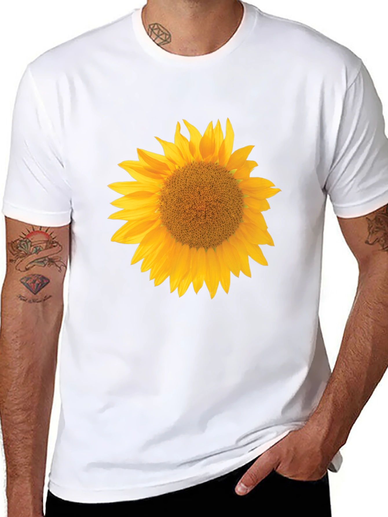 Sunflower Graphic T-Shirt - Black Cotton Tee