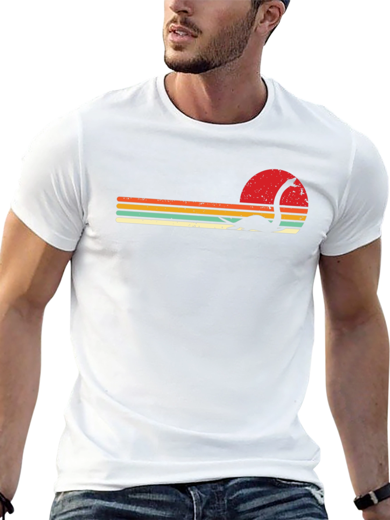 Retro Sunset Loch Ness Monster Graphic Tee