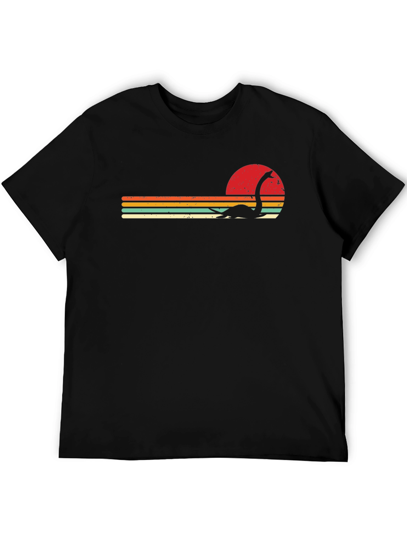 Retro Sunset Loch Ness Monster Graphic Tee
