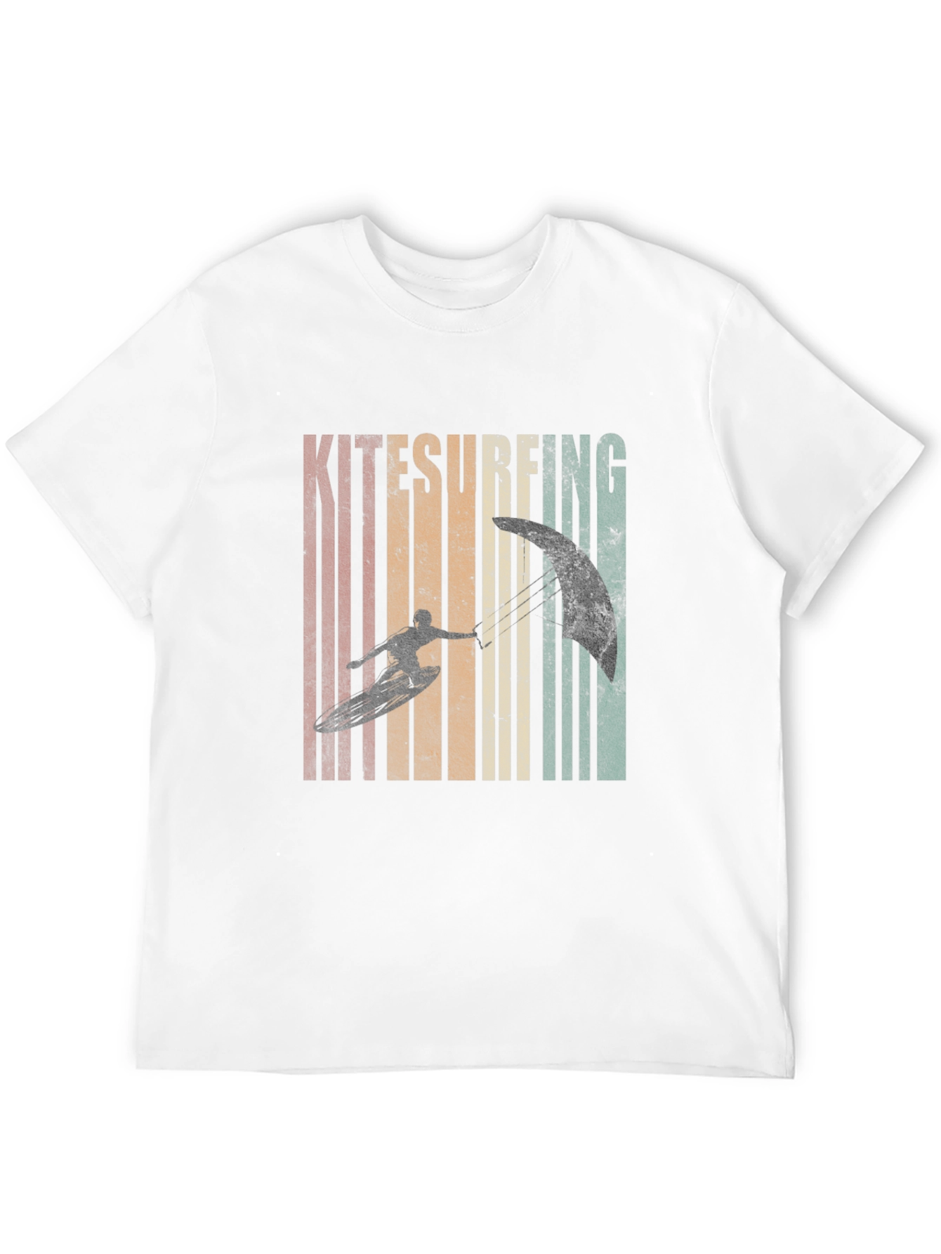 Kitesurfing Retro Graphic T-Shirt - Black