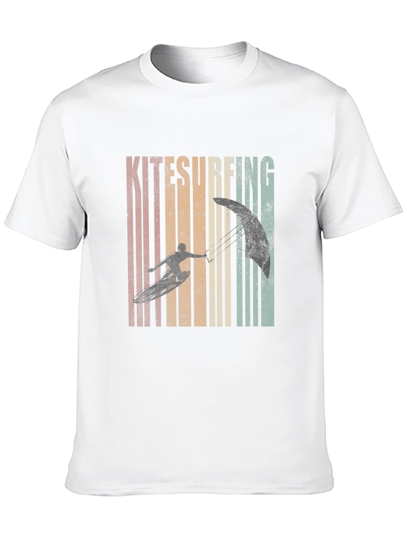 Kitesurfing Retro Graphic T-Shirt - Black