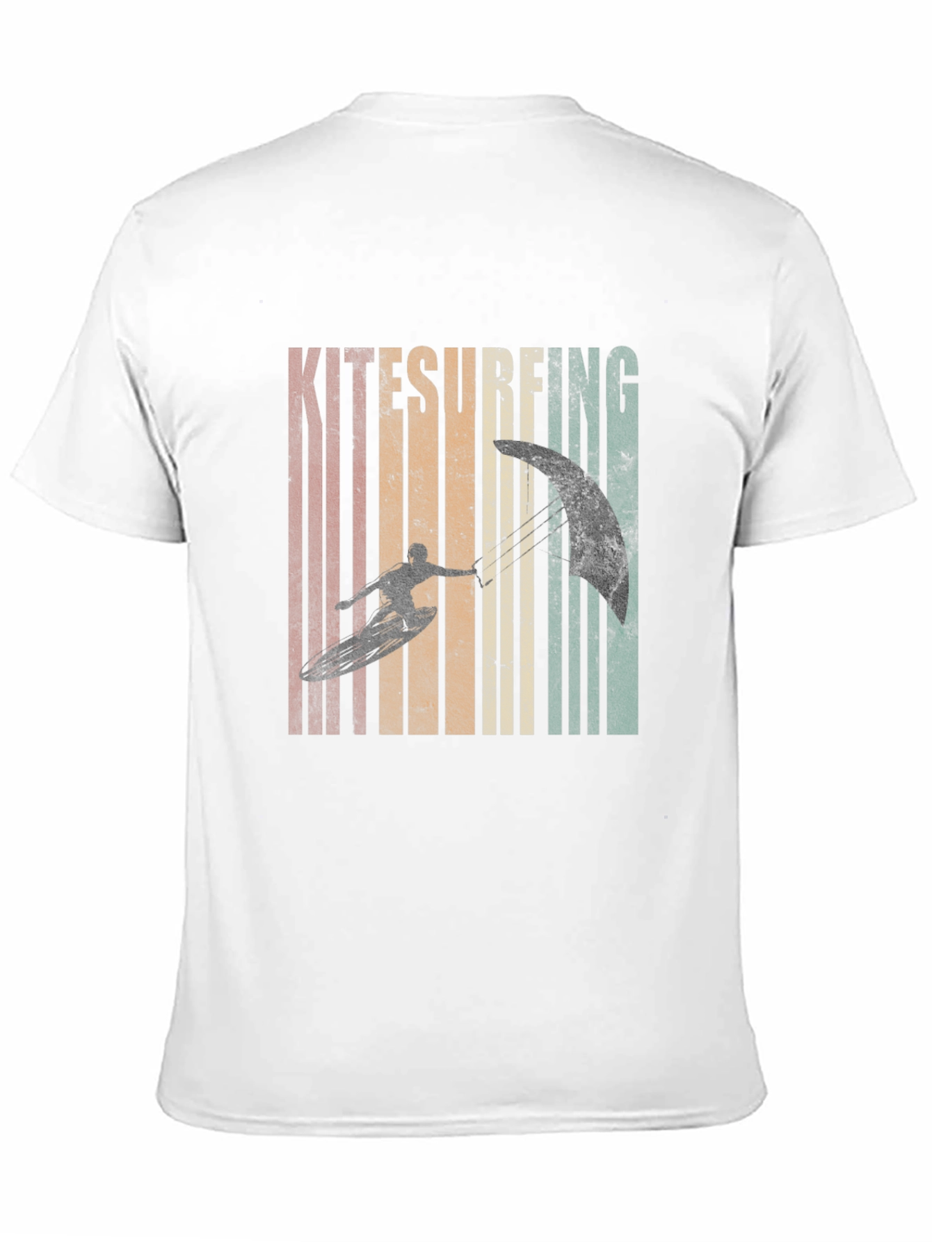 Kitesurfing Retro Graphic T-Shirt - Black