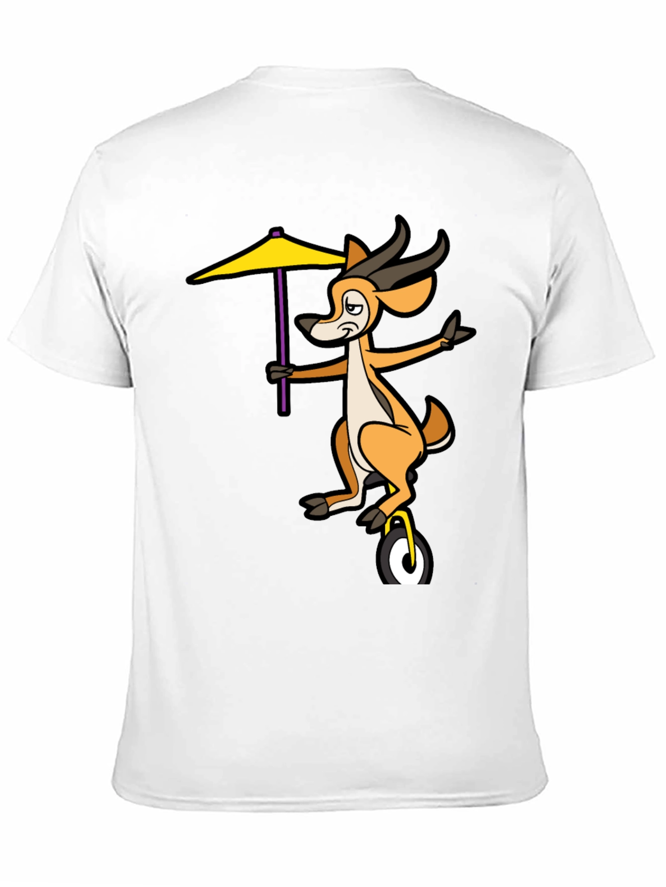 Unicycle Gazelle Graphic Tee - Quirky Black T-Shirt