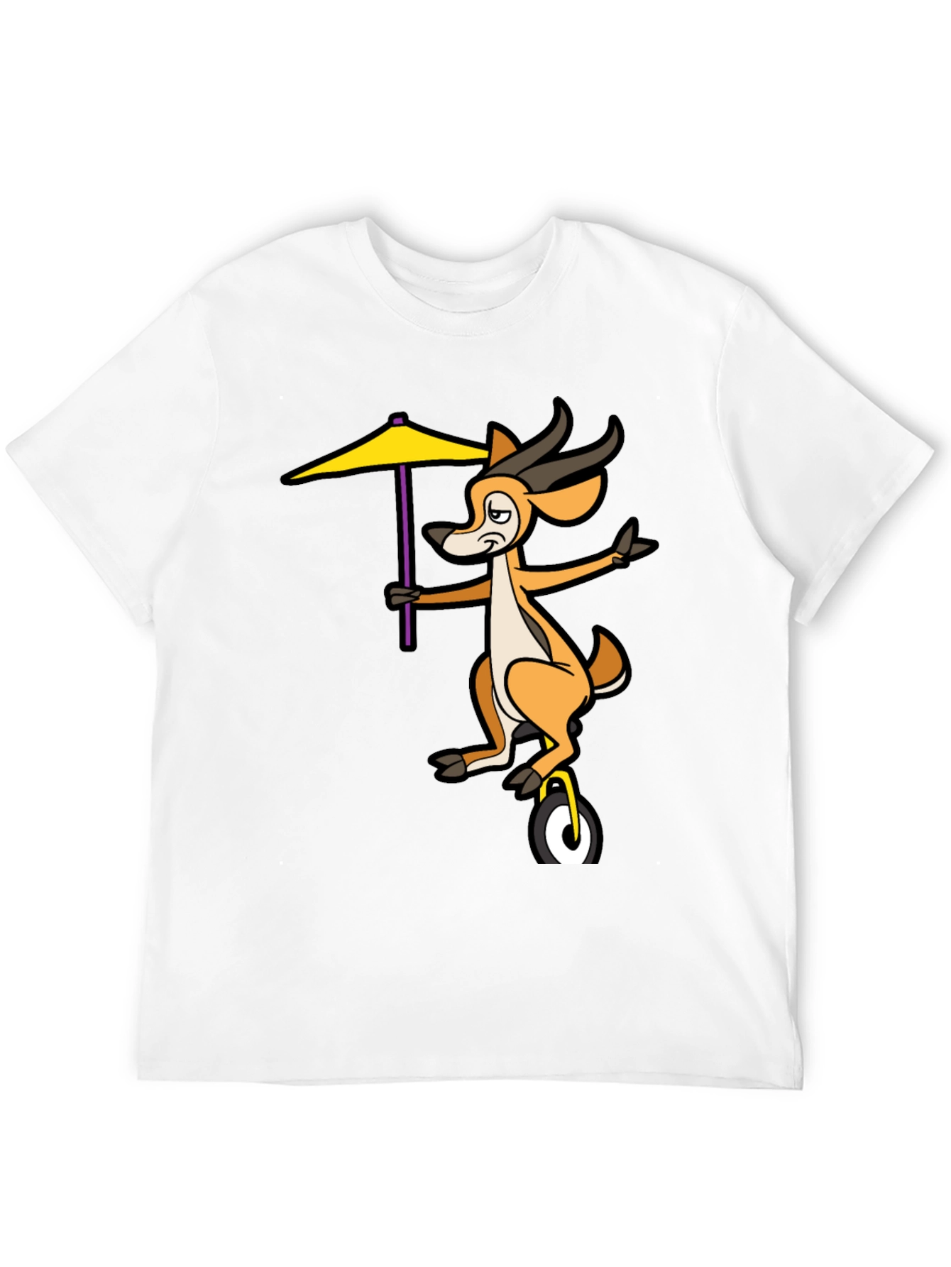 Unicycle Gazelle Graphic Tee - Quirky Black T-Shirt