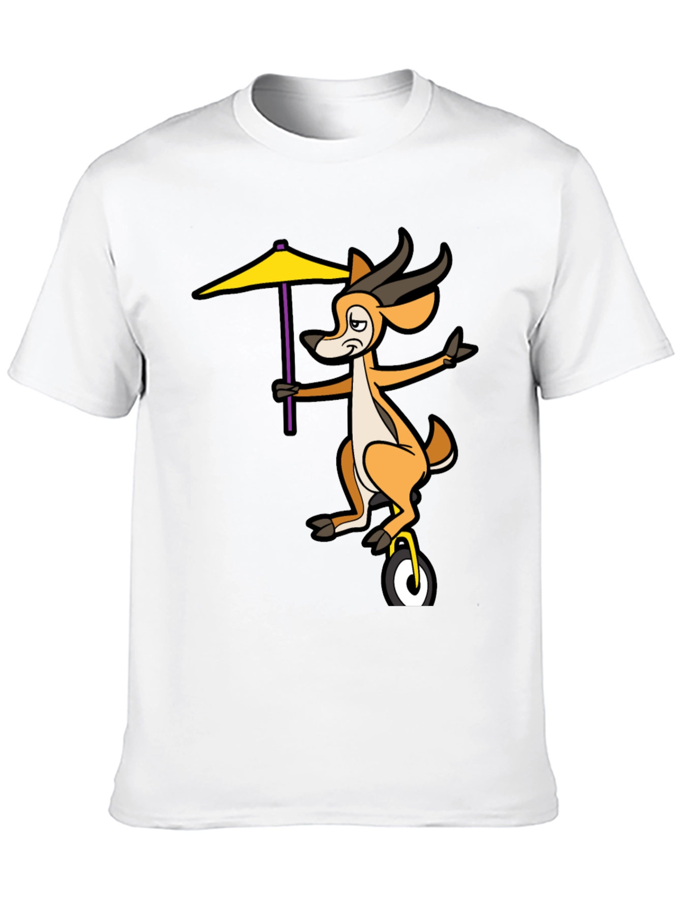 Unicycle Gazelle Graphic Tee - Quirky Black T-Shirt