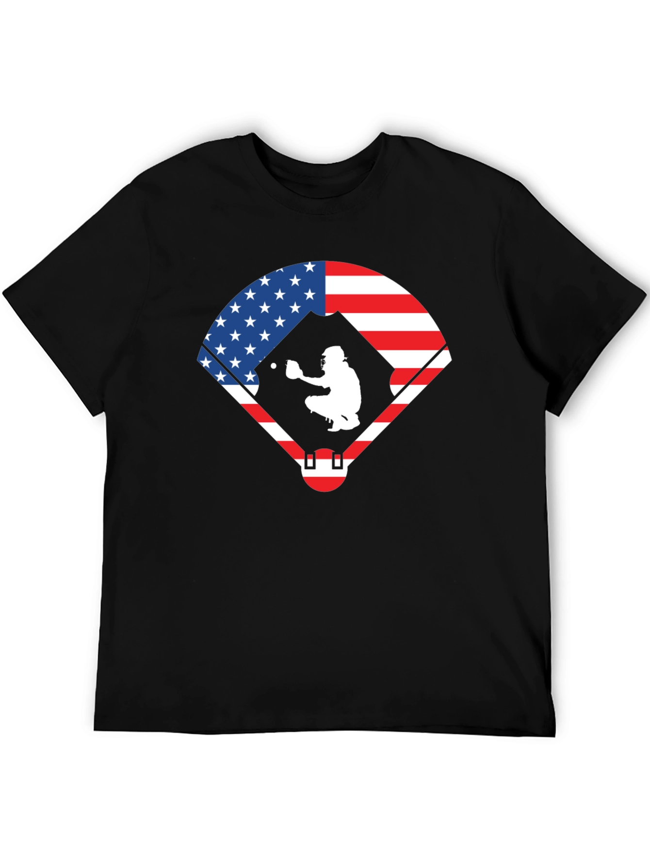 Patriotic Baseball Catcher T-Shirt