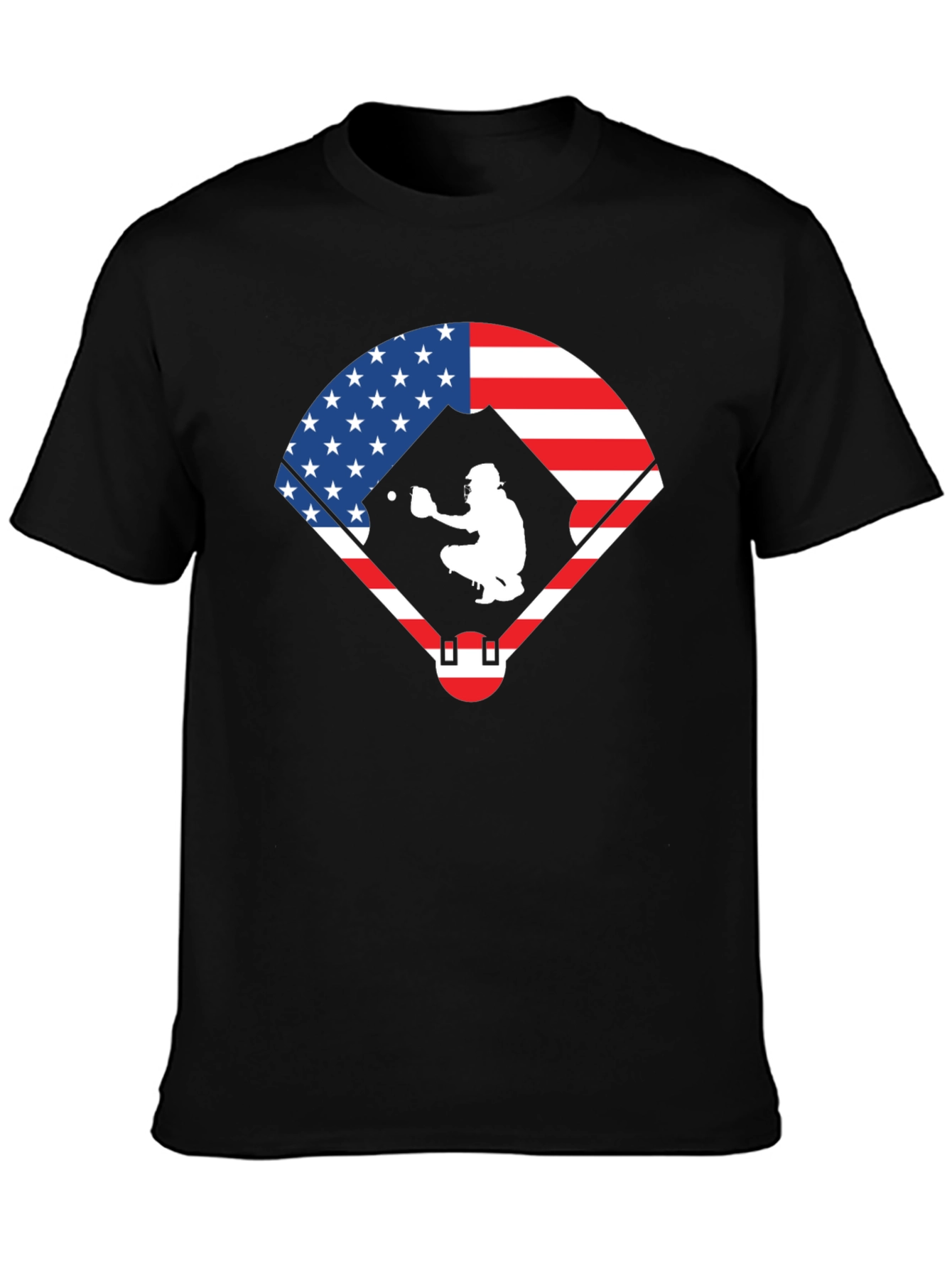 Patriotic Baseball Catcher T-Shirt