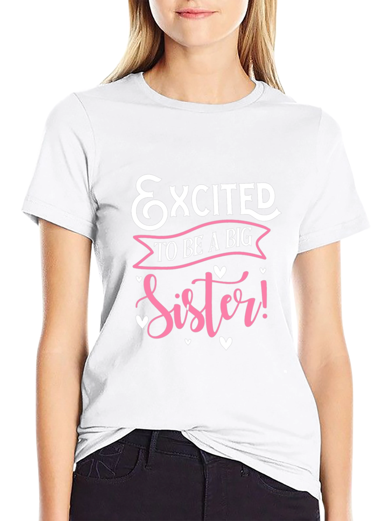 Excited to be a Big Sister Black T-Shirt