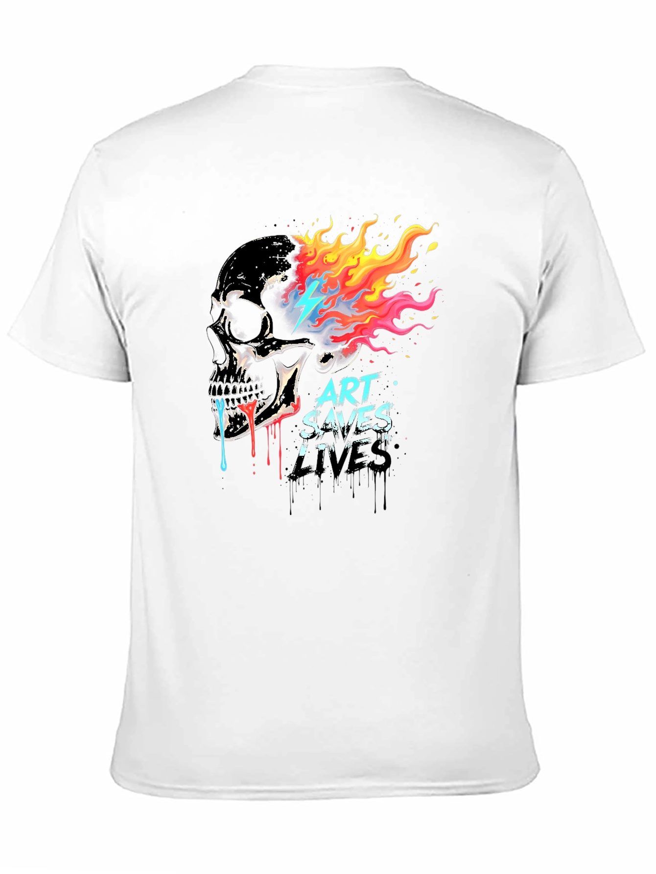 Art Saves Lives Skull Graphic T-Shirt