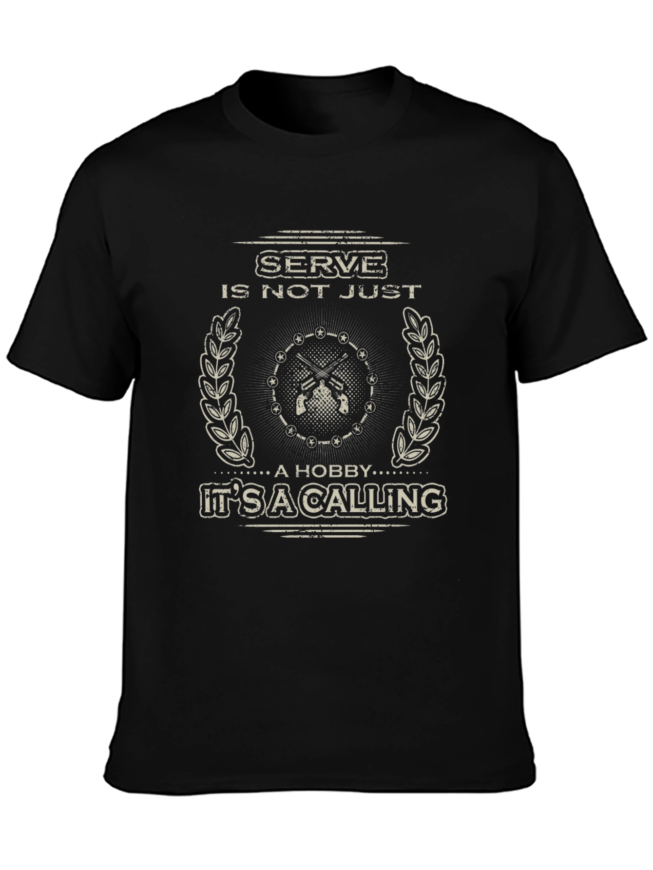 Serve Its a Calling Black Graphic Tee