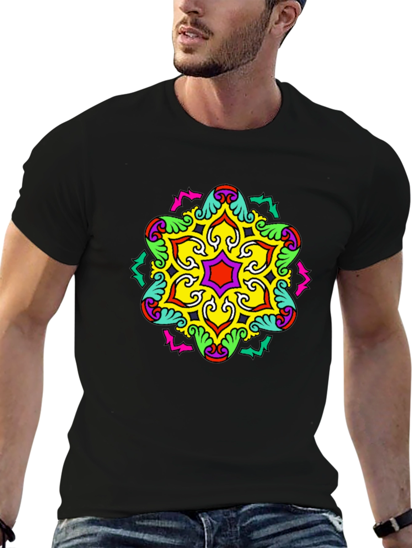 Bold Geometric Mandala Graphic Tee