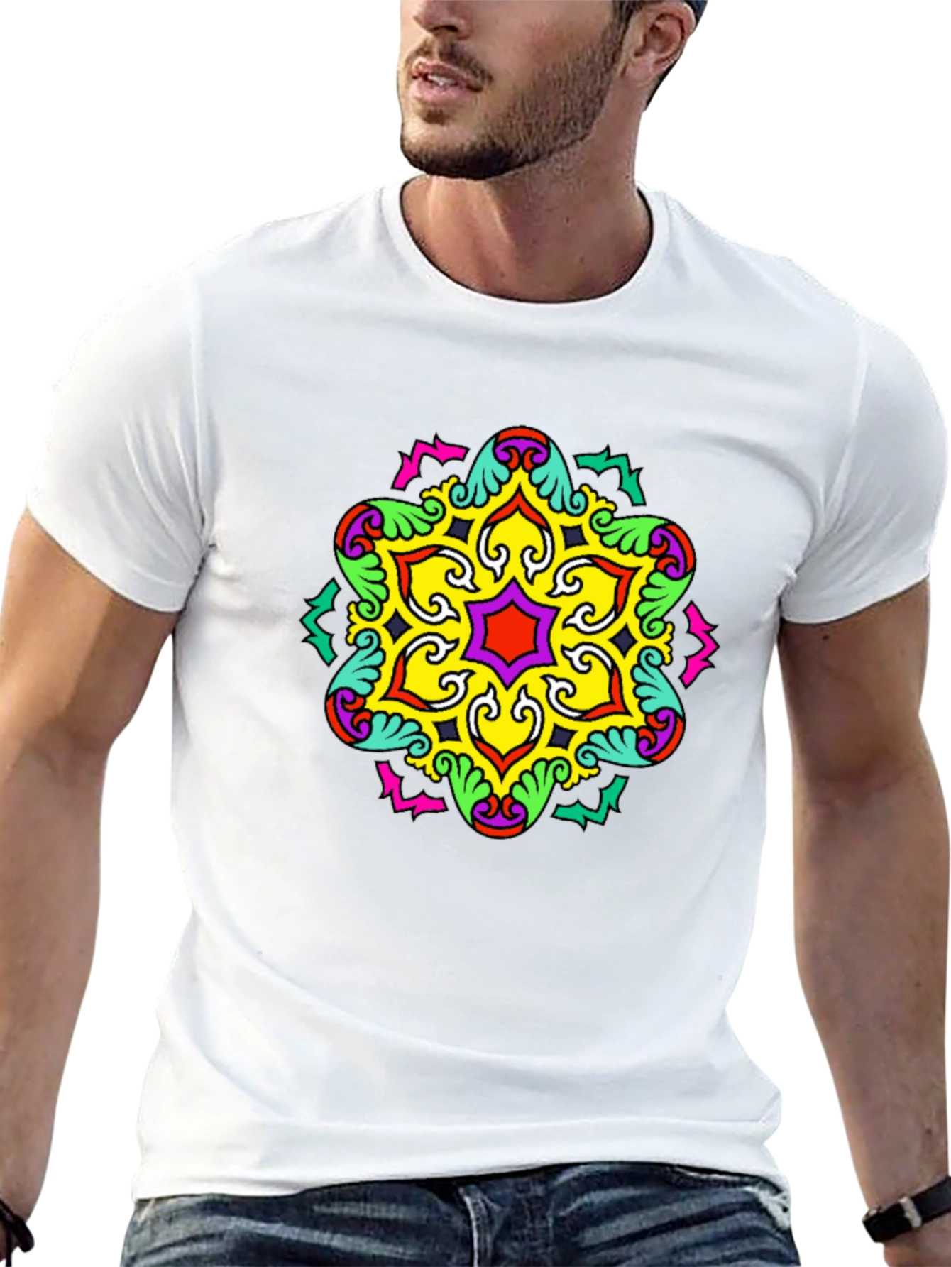 Bold Geometric Mandala Graphic Tee