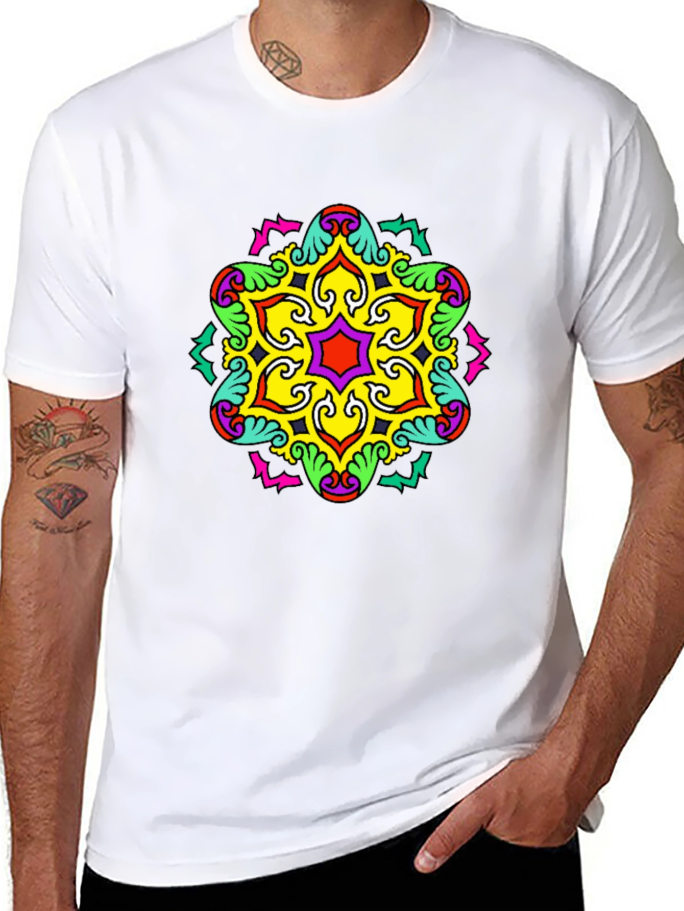 Bold Geometric Mandala Graphic Tee
