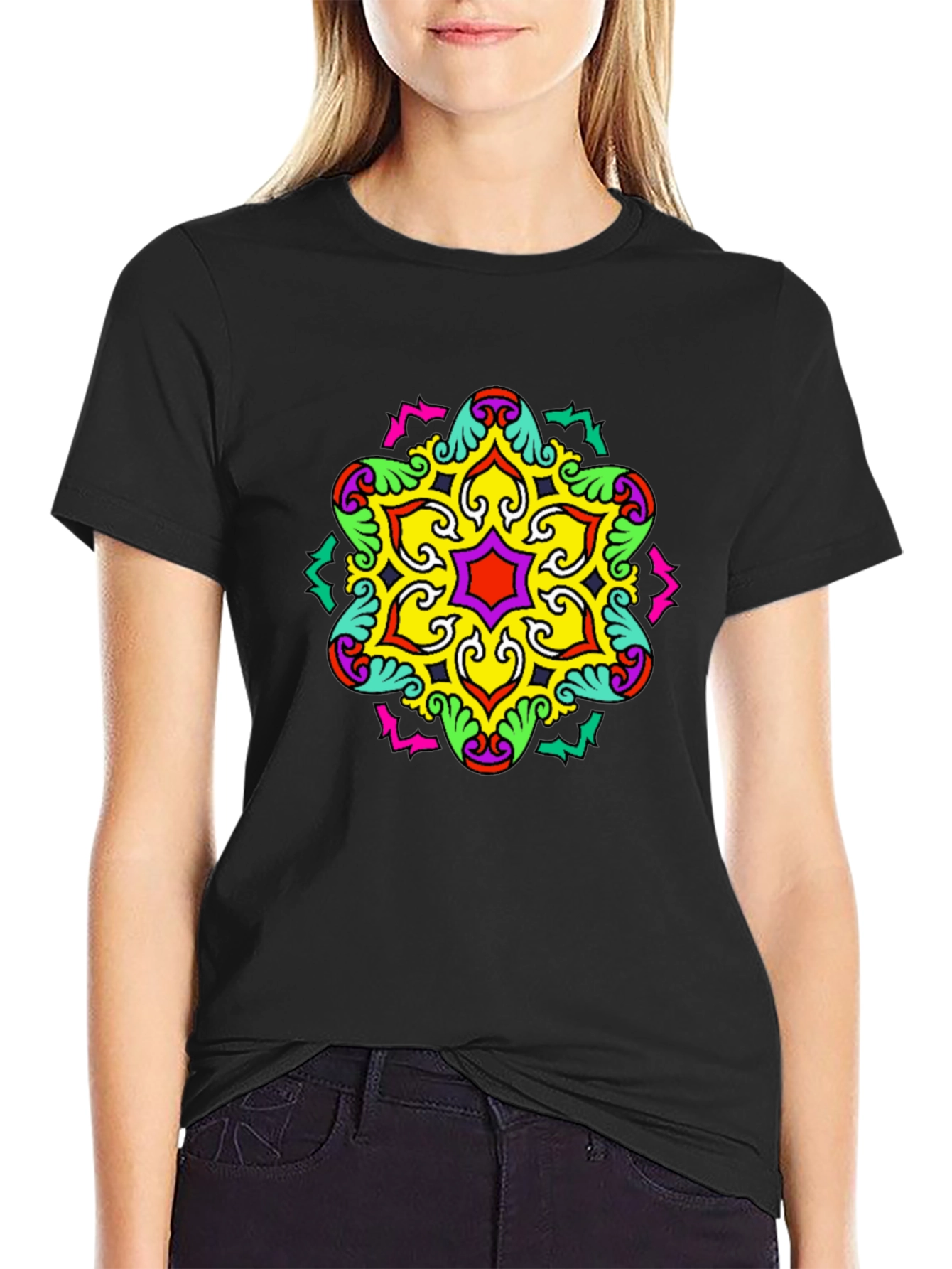 Bold Geometric Mandala Graphic Tee