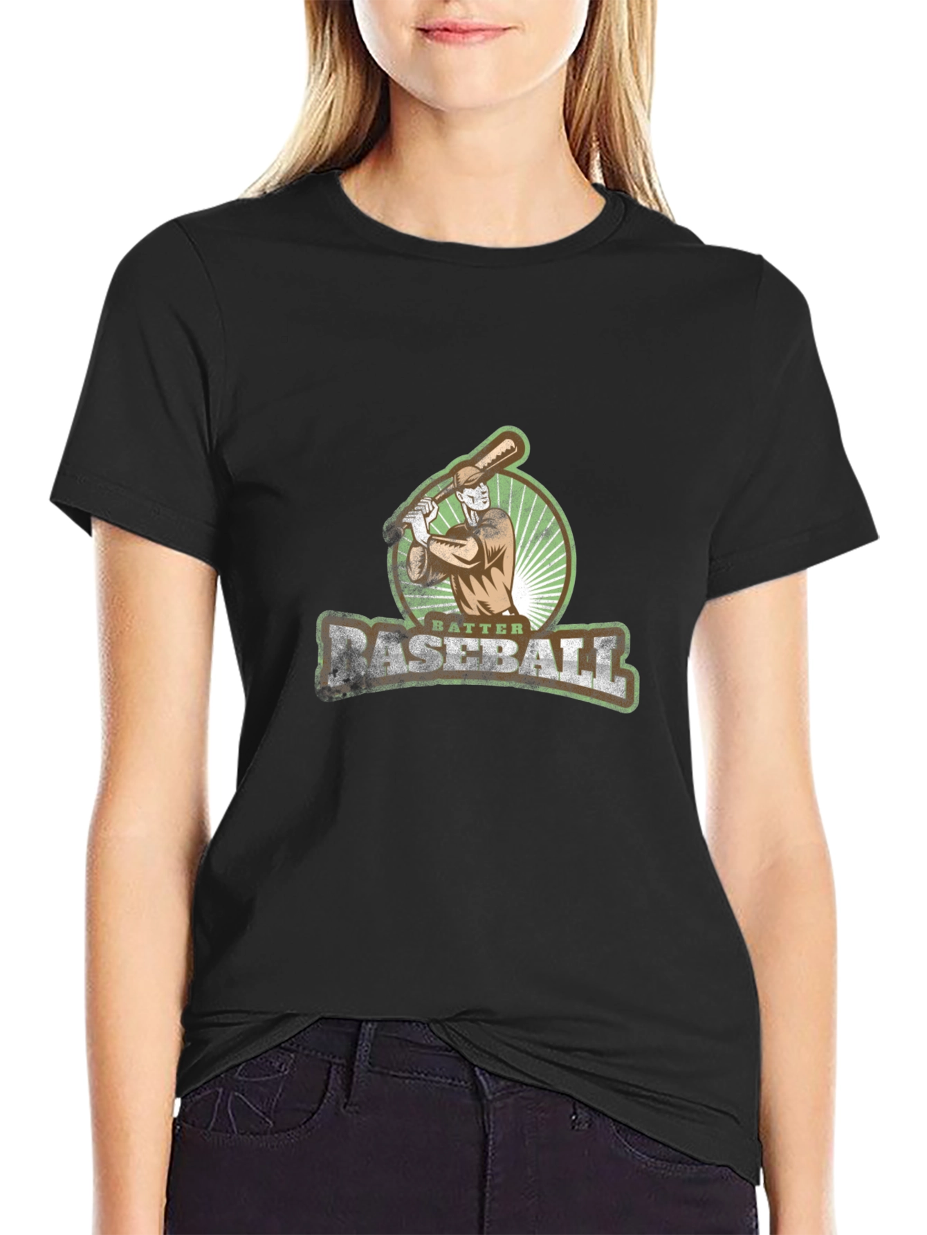 Batter Up Baseball Graphic Tee - Classic Black