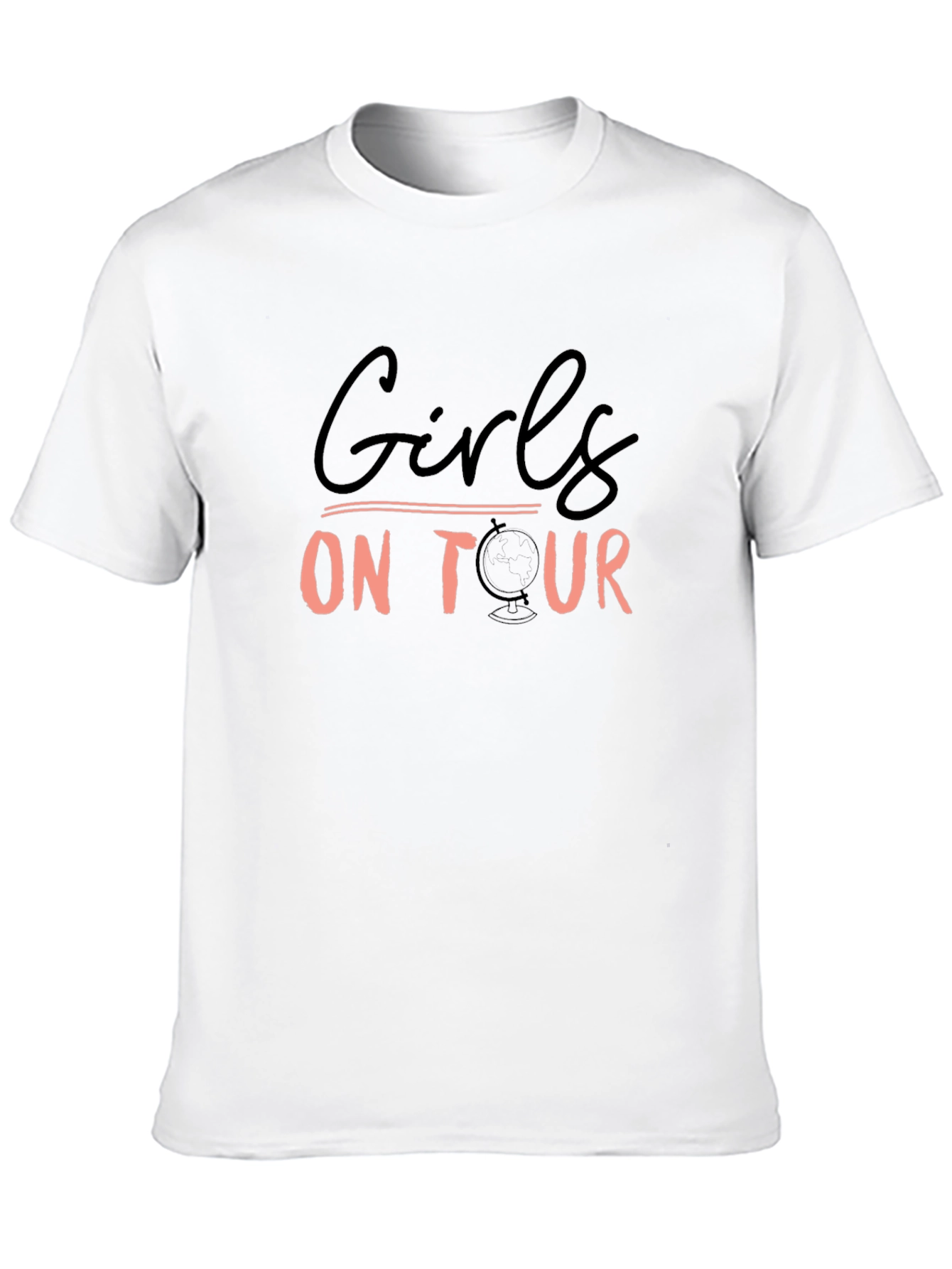Girls On Tour Graphic Tee - Black Crew Neck