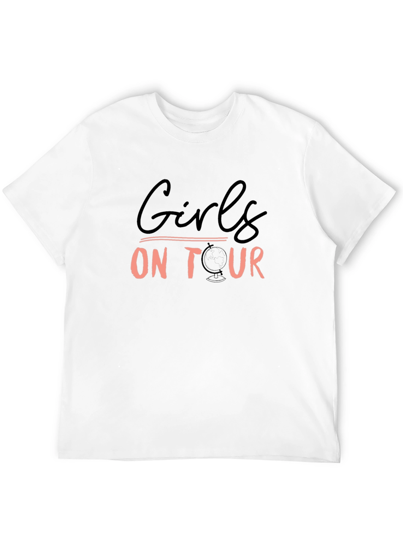 Girls On Tour Graphic Tee - Black Crew Neck