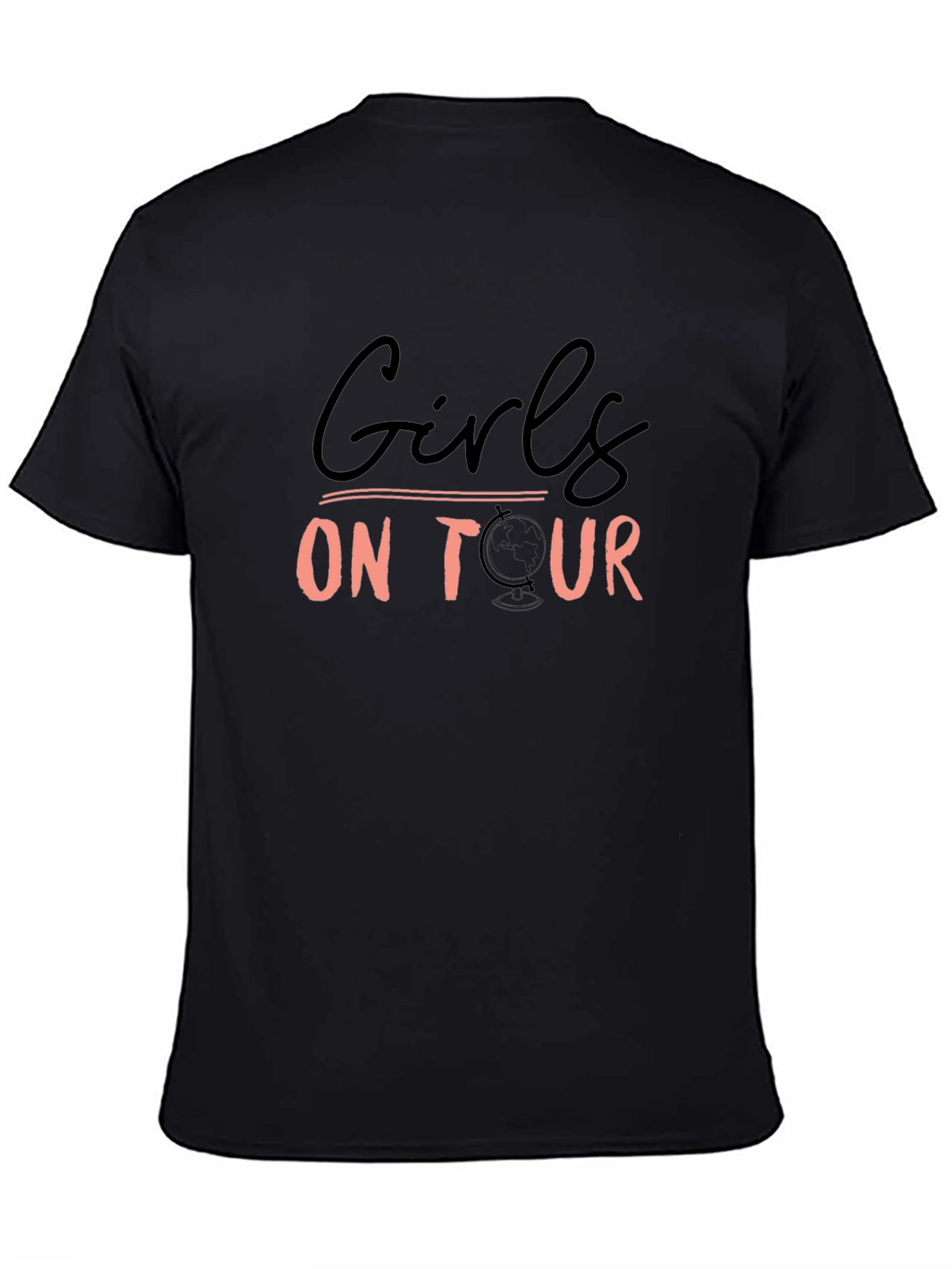 Girls On Tour Graphic Tee - Black Crew Neck