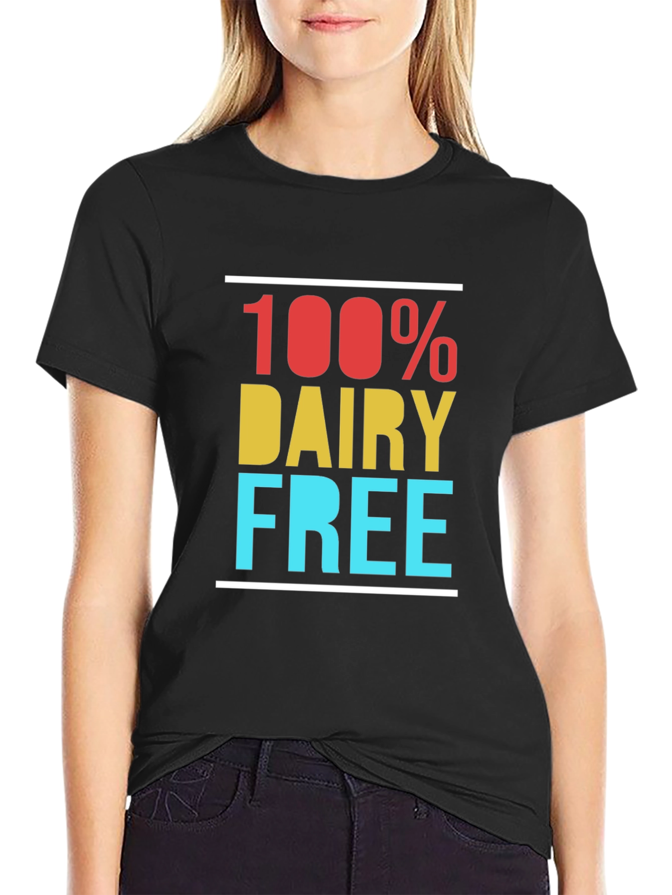 100% Dairy Free T-Shirt Black