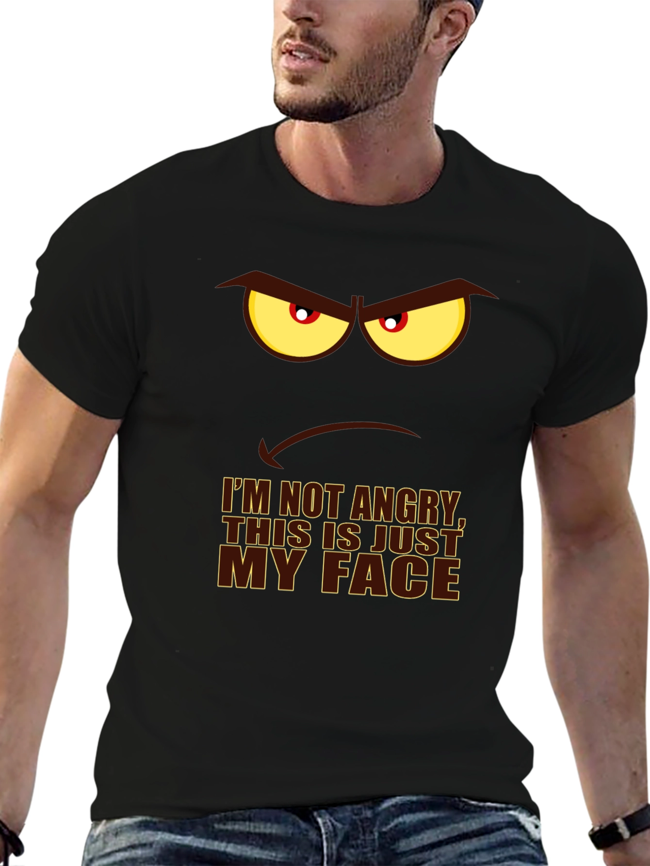 Angry Face Graphic Print T-Shirt