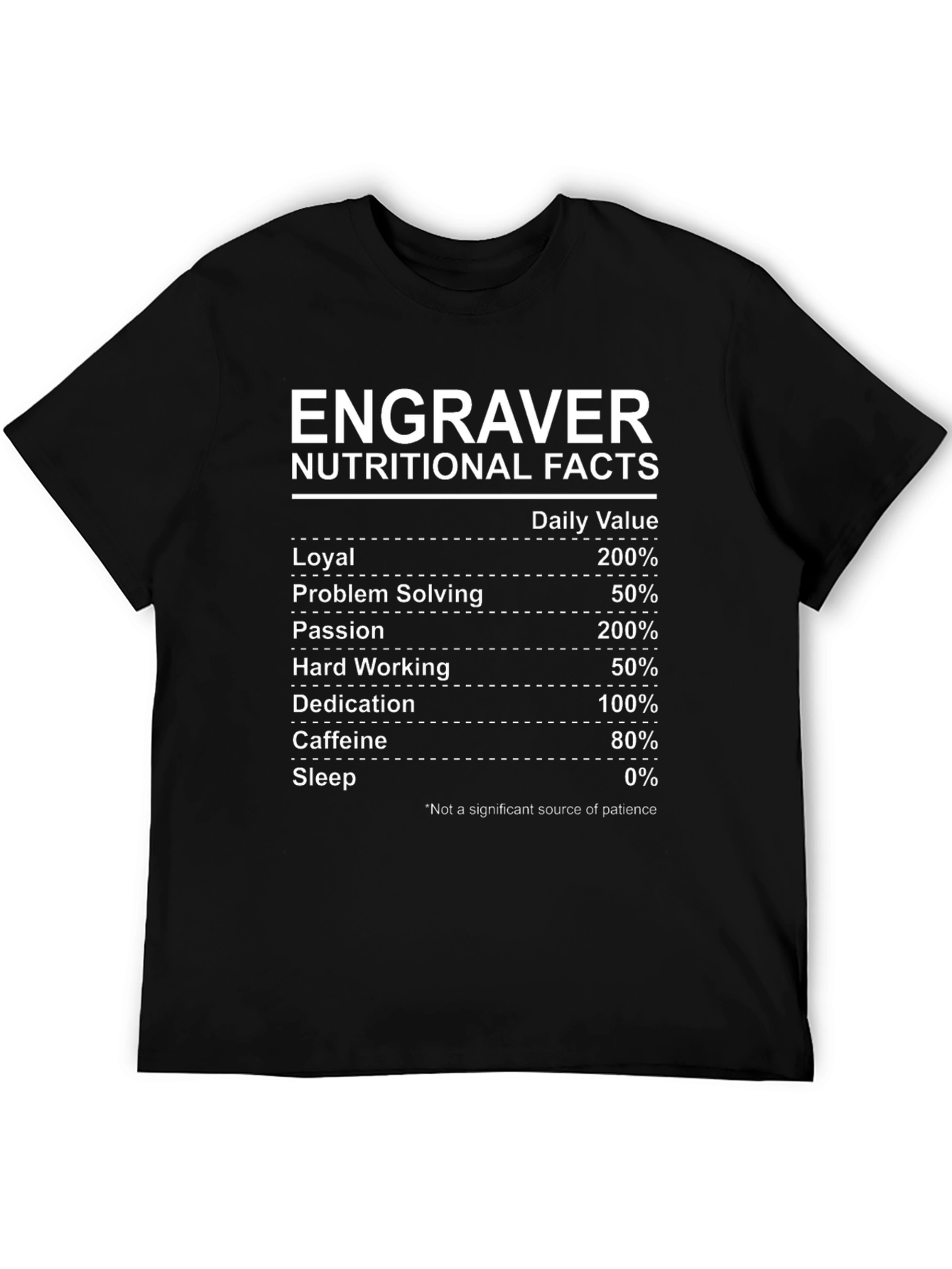 Engraver Nutritional Facts T-Shirt