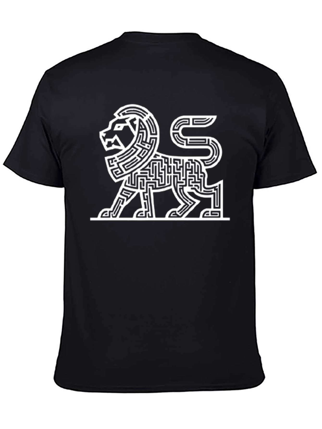 Maze Lion Graphic Tee - Modern Art Shirt