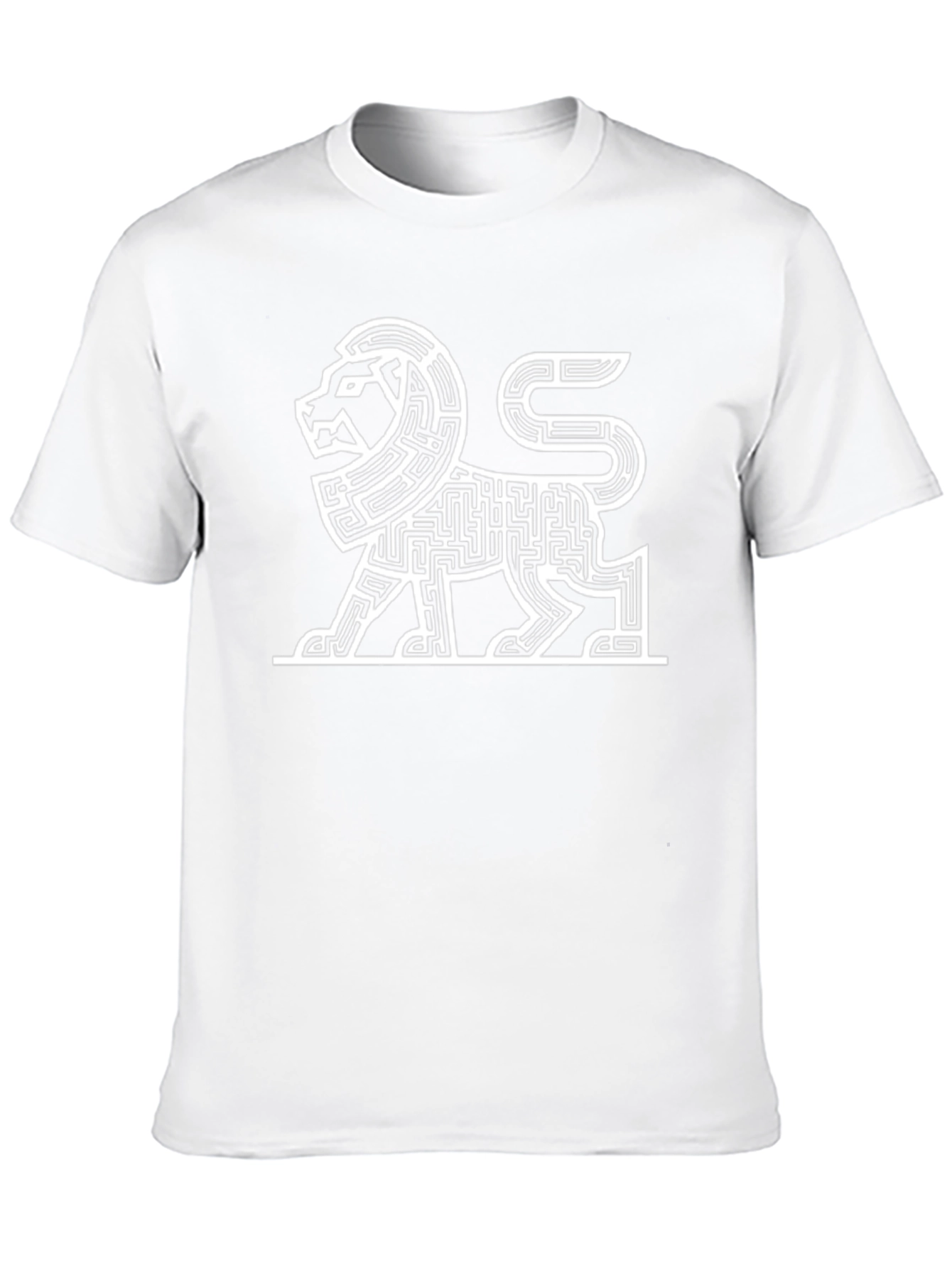 Maze Lion Graphic Tee - Modern Art Shirt