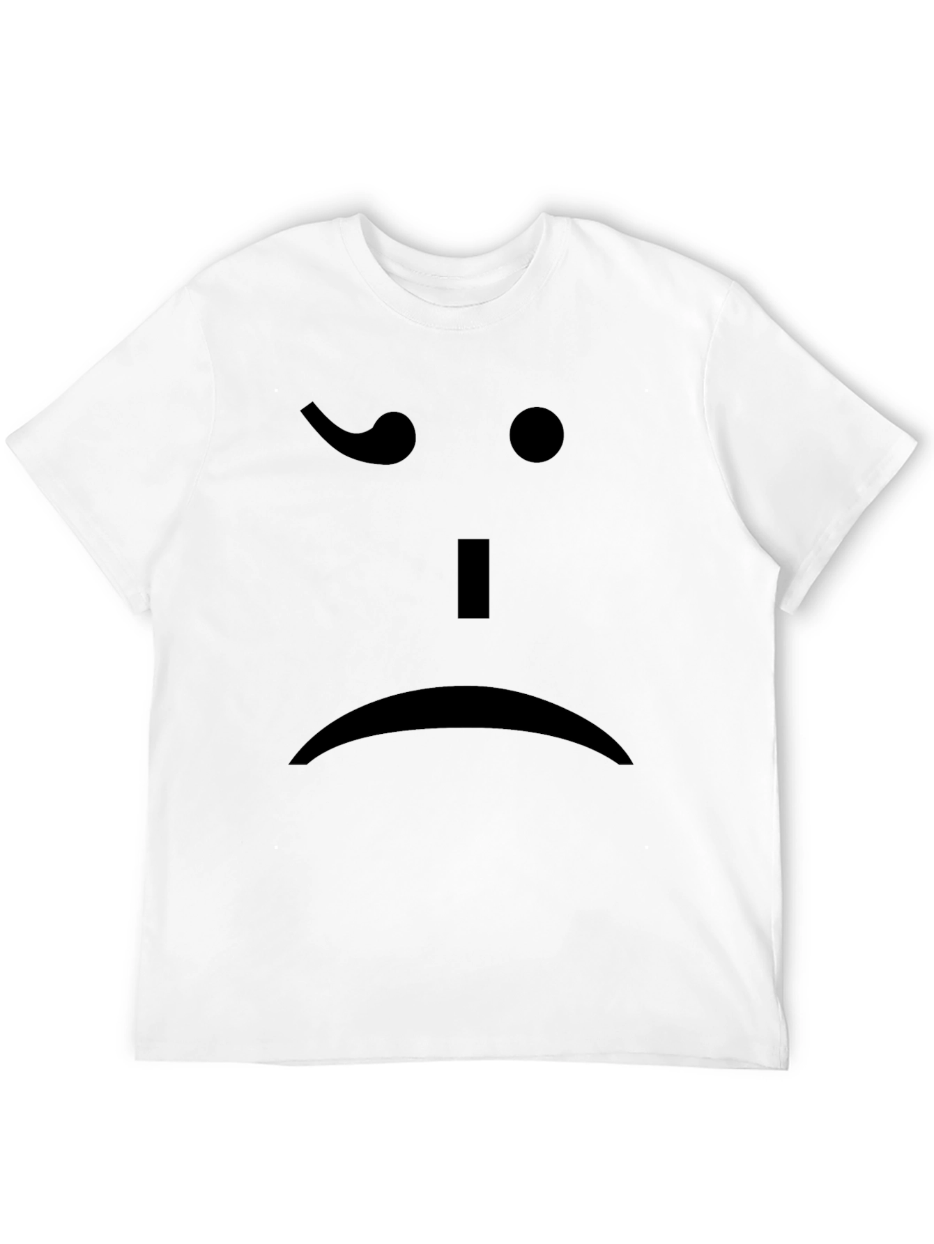 Sad Face Graphic Tee - Unisex Black T-Shirt