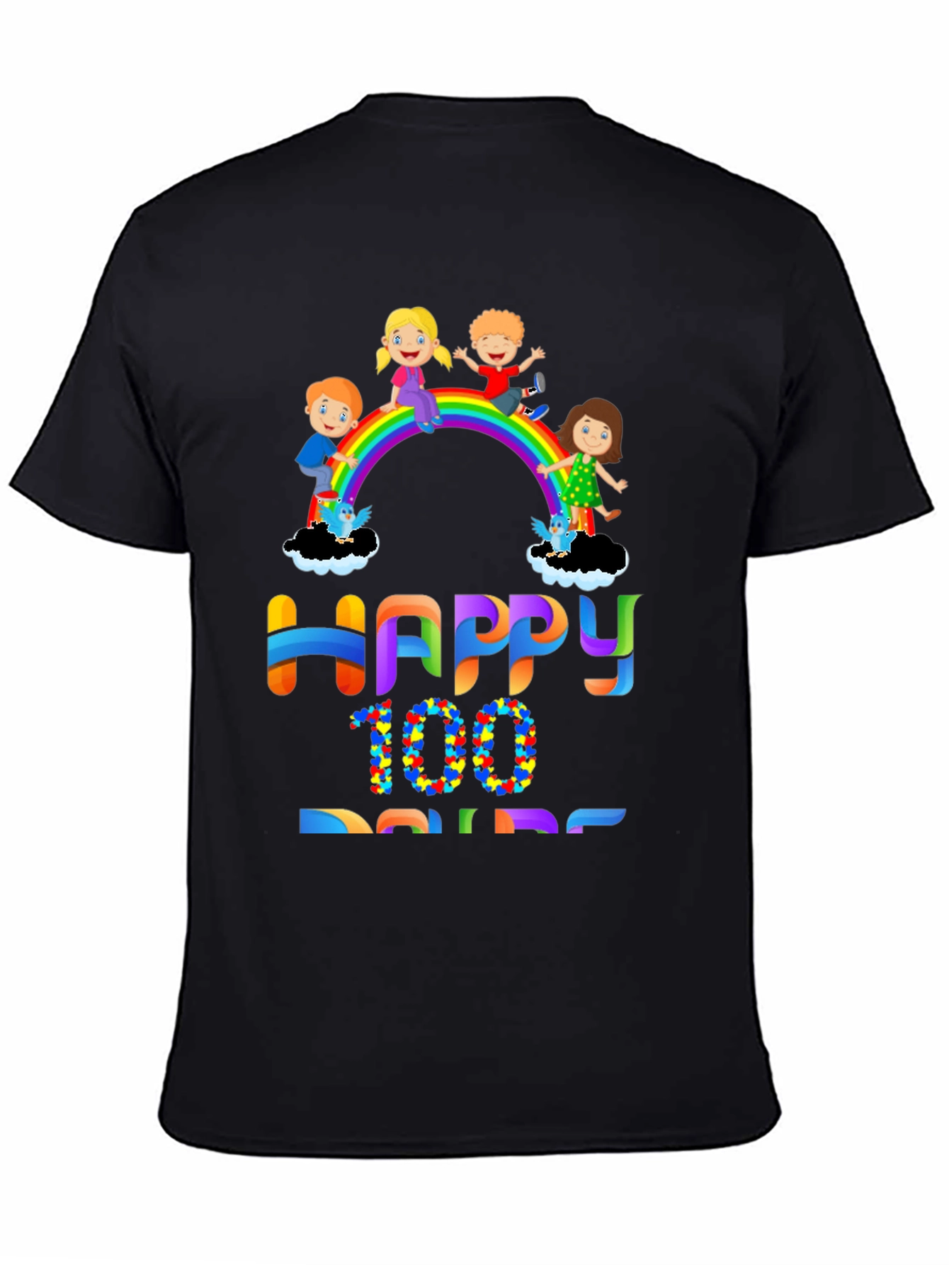 Happy 100 Days Rainbow Kids Graphic Tee