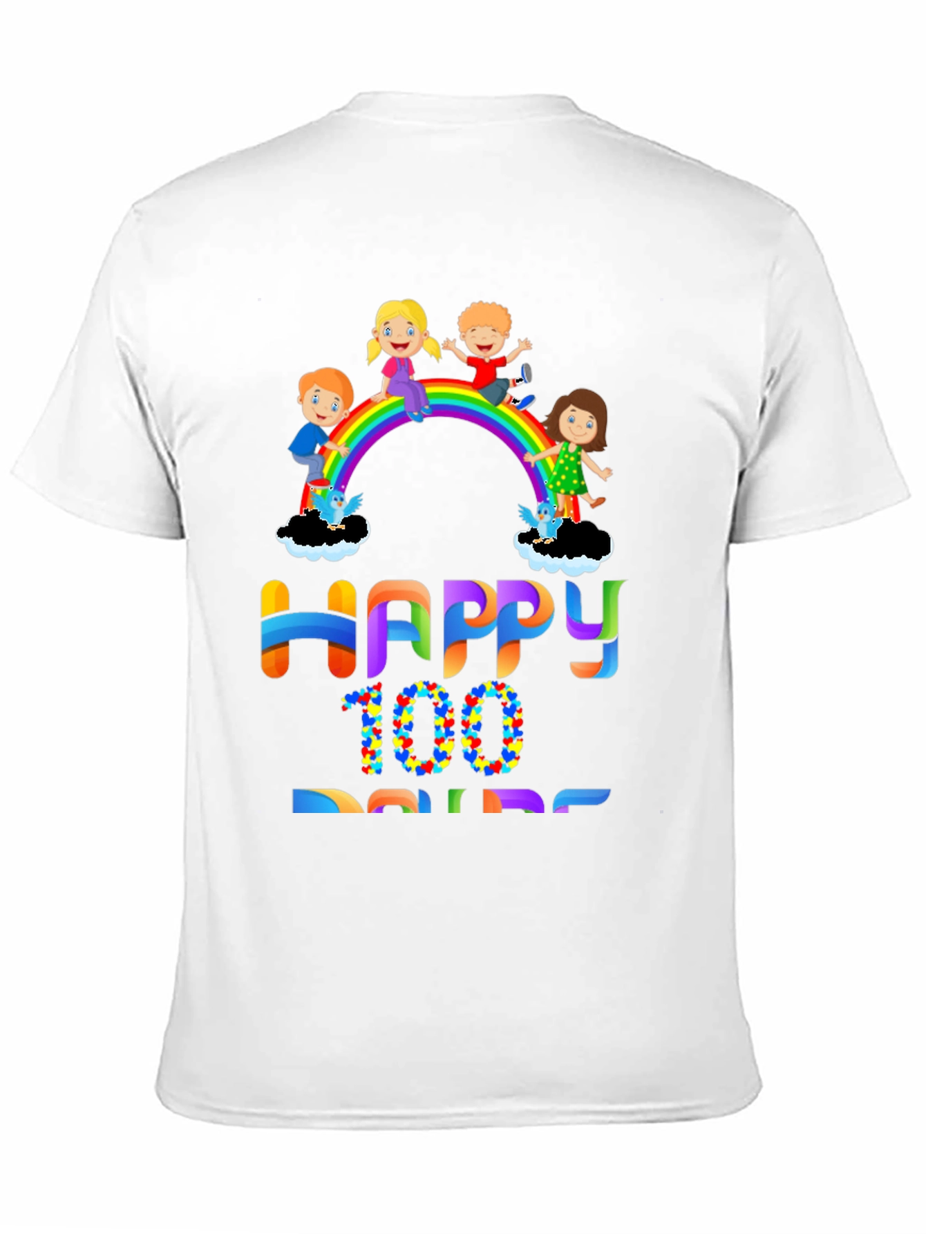 Happy 100 Days Rainbow Kids Graphic Tee