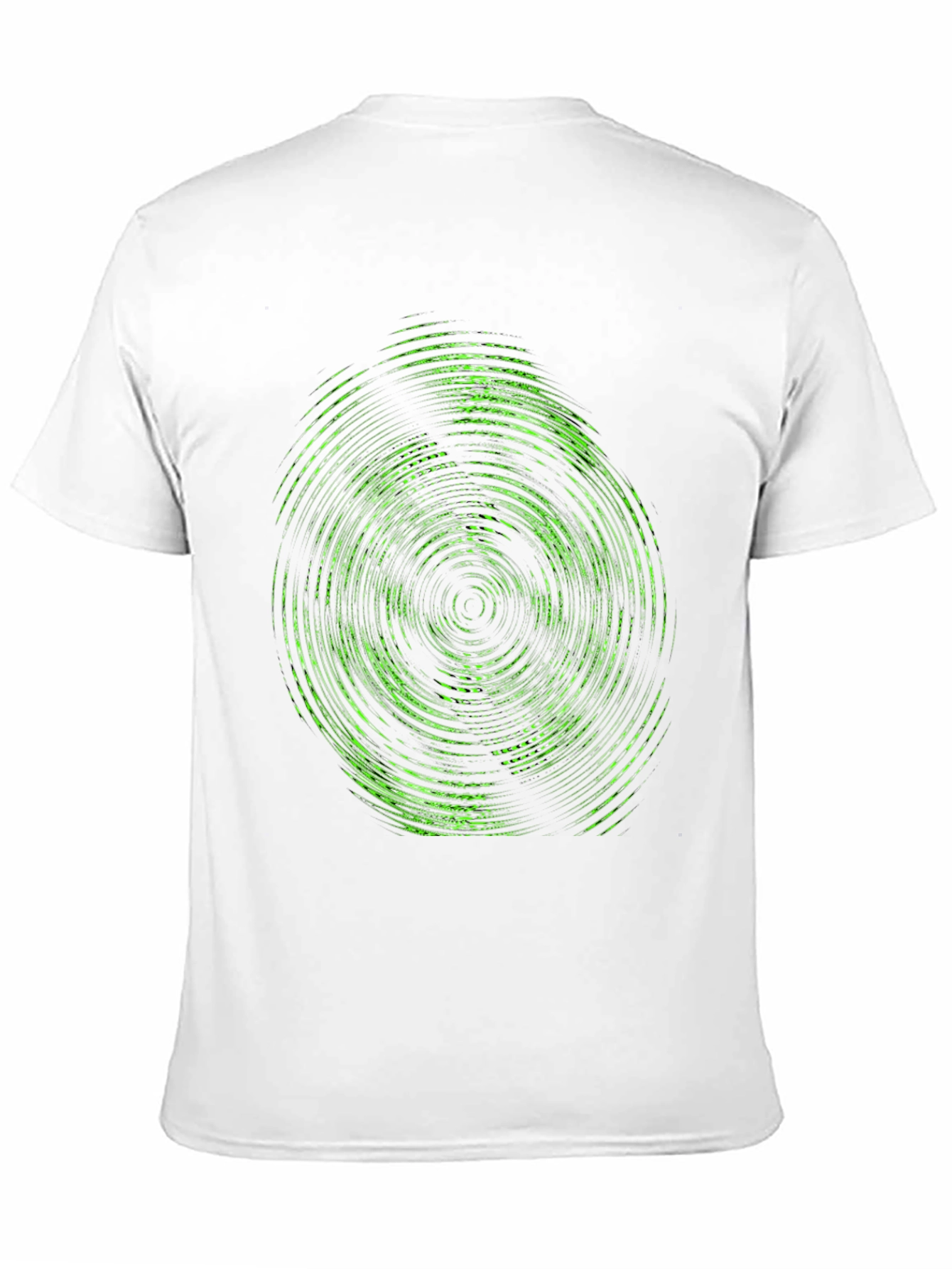 Abstract Green Circle Graphic Print Black T-Shirt