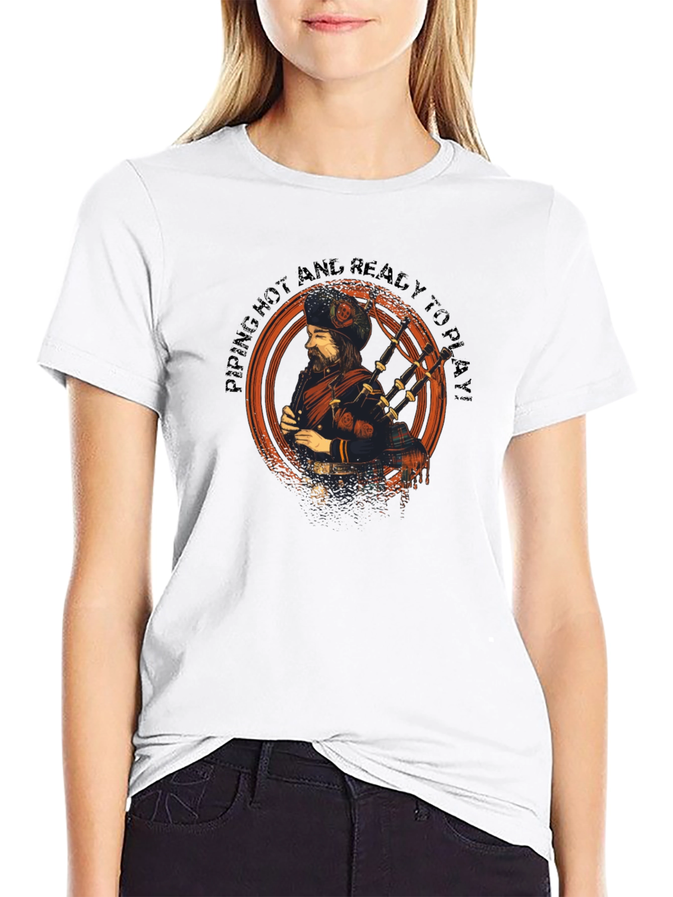 Piping Hot Scottish Bagpiper T-Shirt