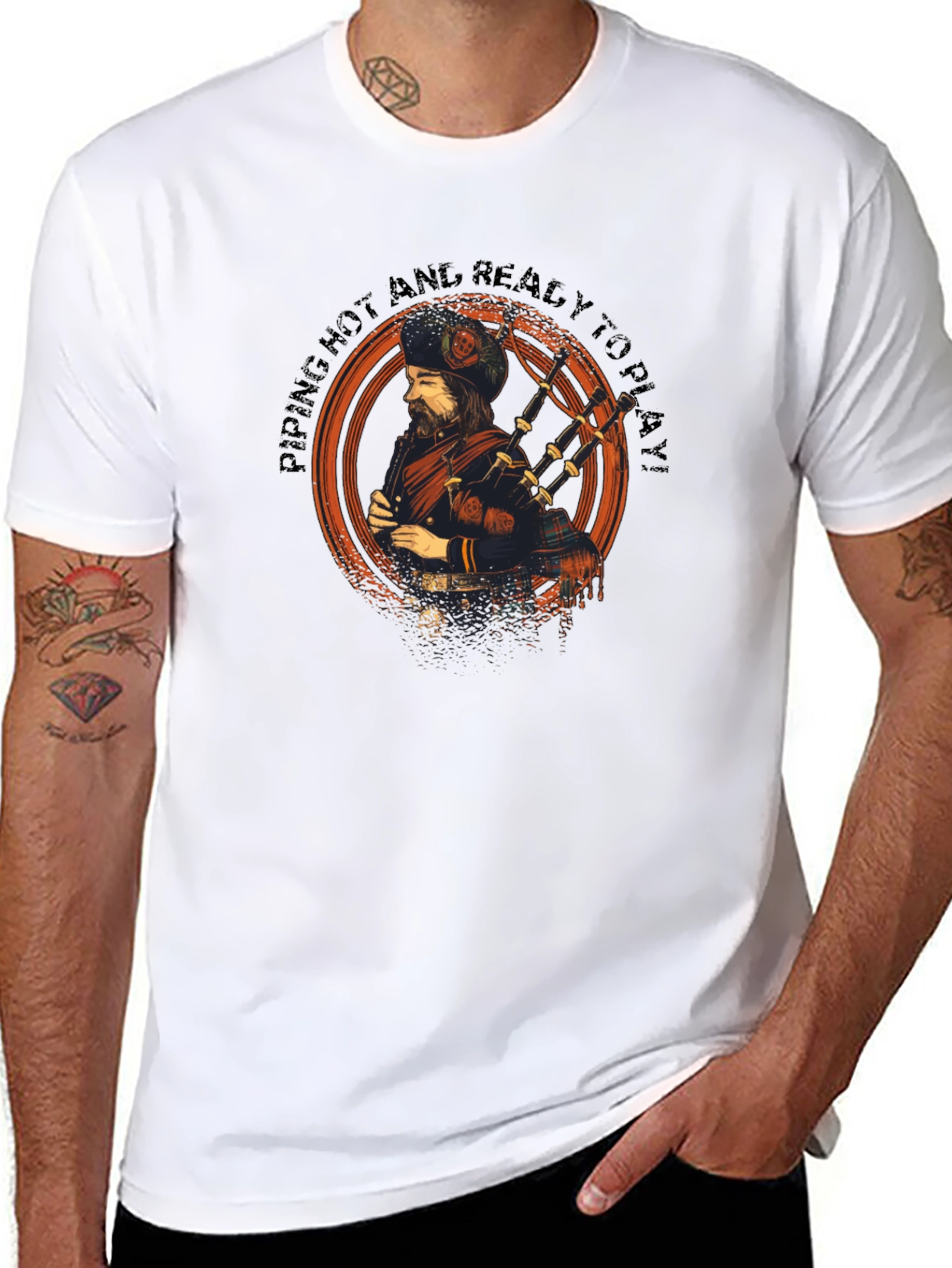 Piping Hot Scottish Bagpiper T-Shirt