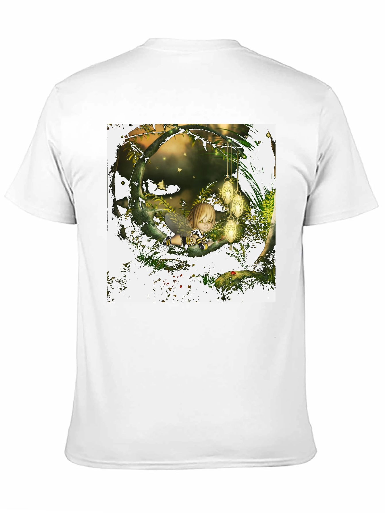 Fairy Garden Graphic Tee - Black Cotton T-Shirt