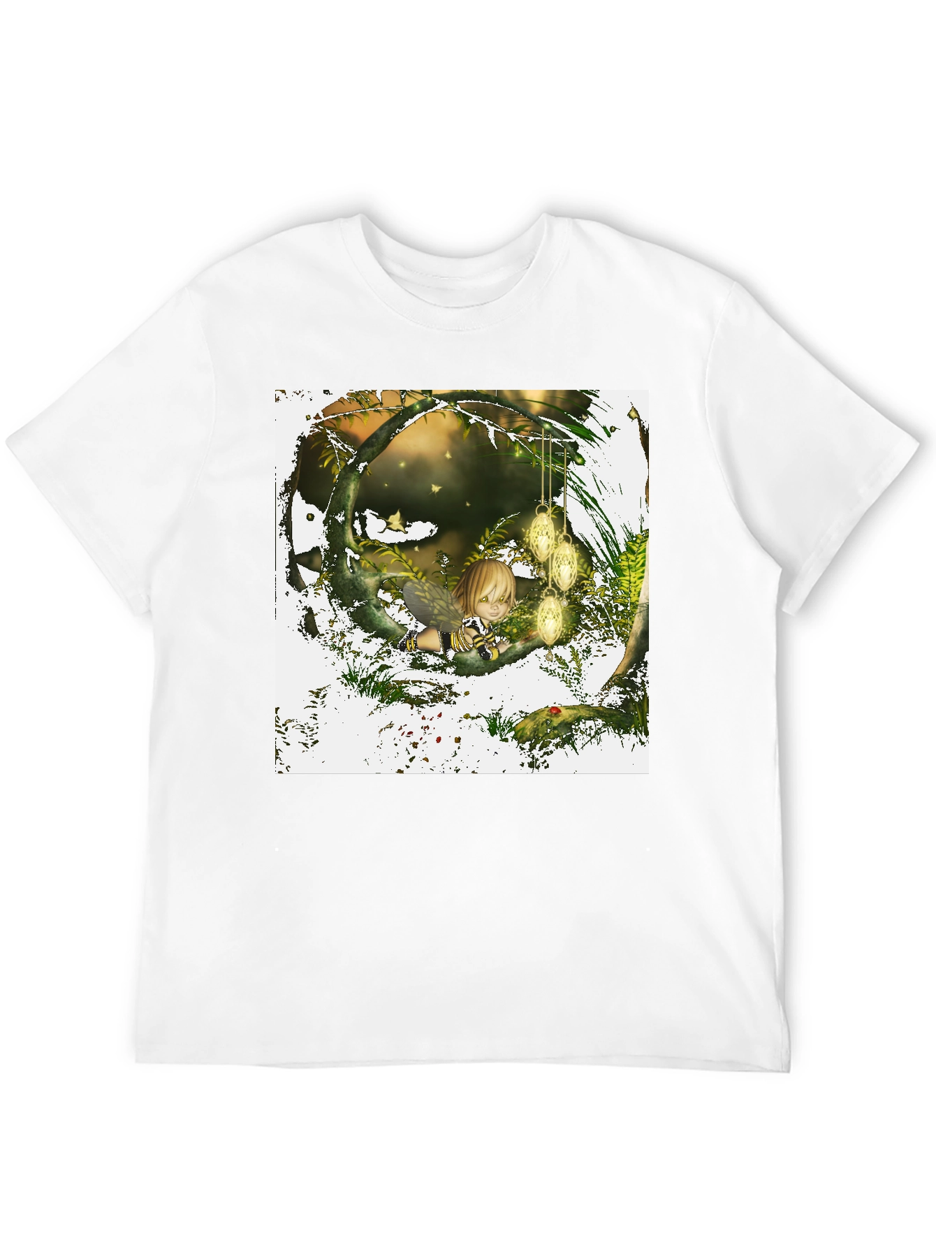 Fairy Garden Graphic Tee - Black Cotton T-Shirt