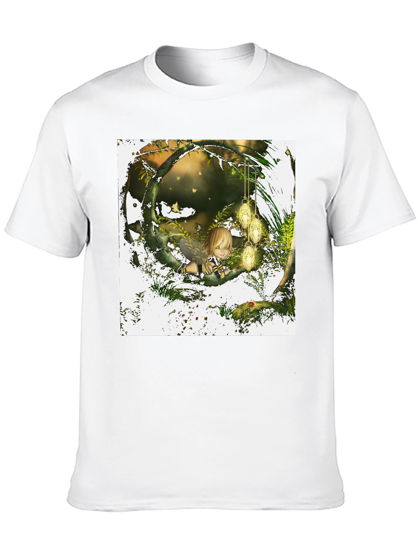 Fairy Garden Graphic Tee - Black Cotton T-Shirt