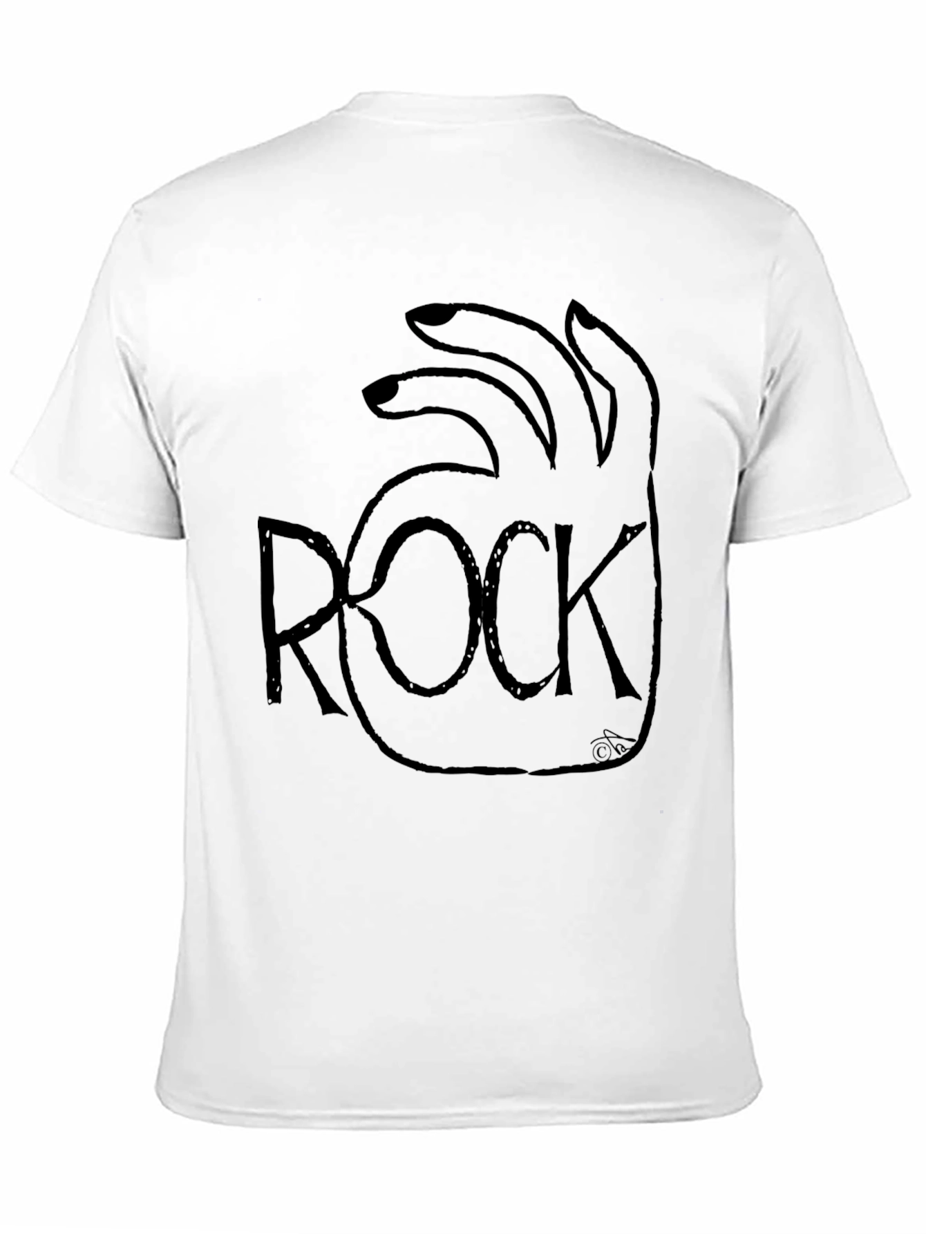 Rock Hand Gesture Black Graphic Tee